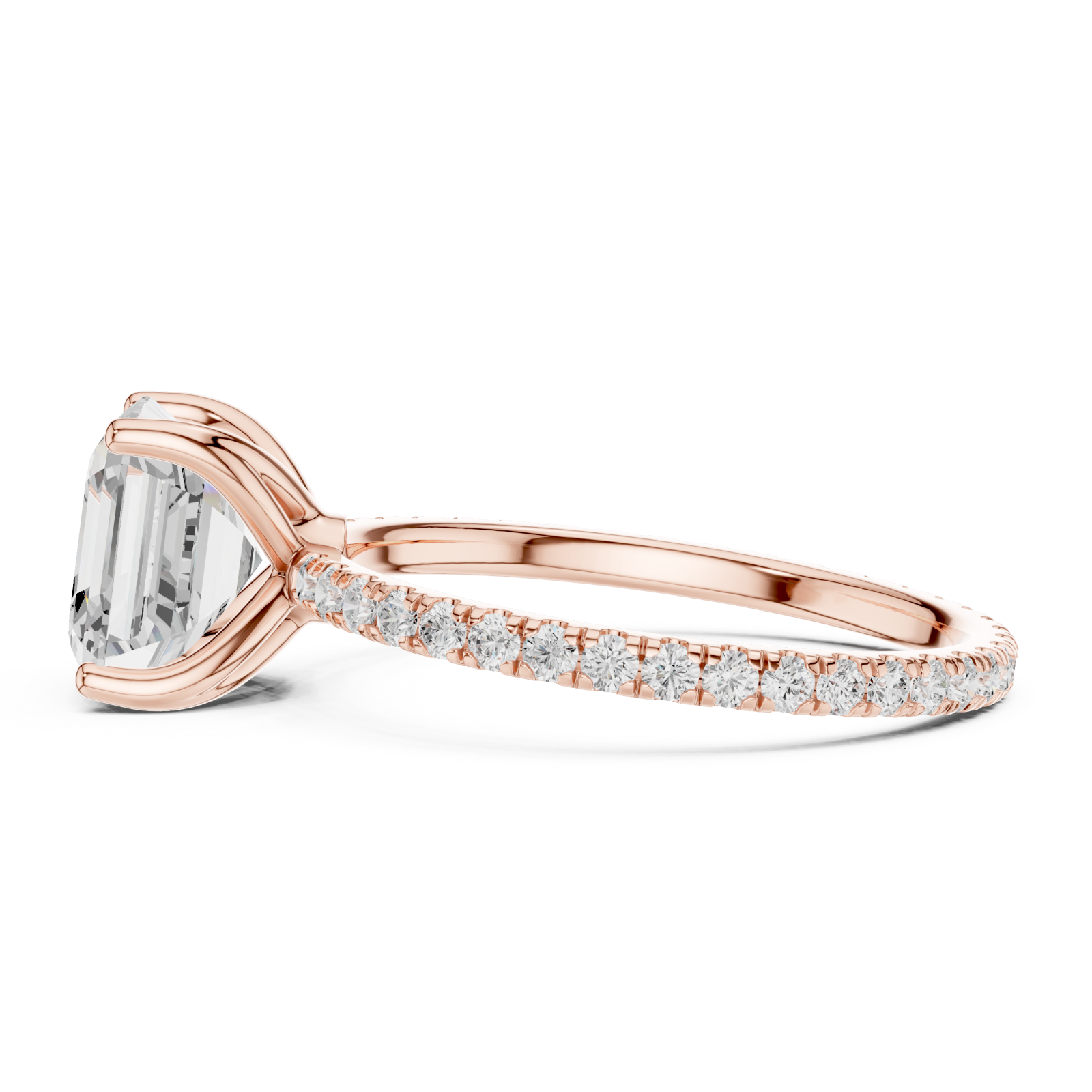  Rose Gold Luxe Empress Cushion Ring Side View