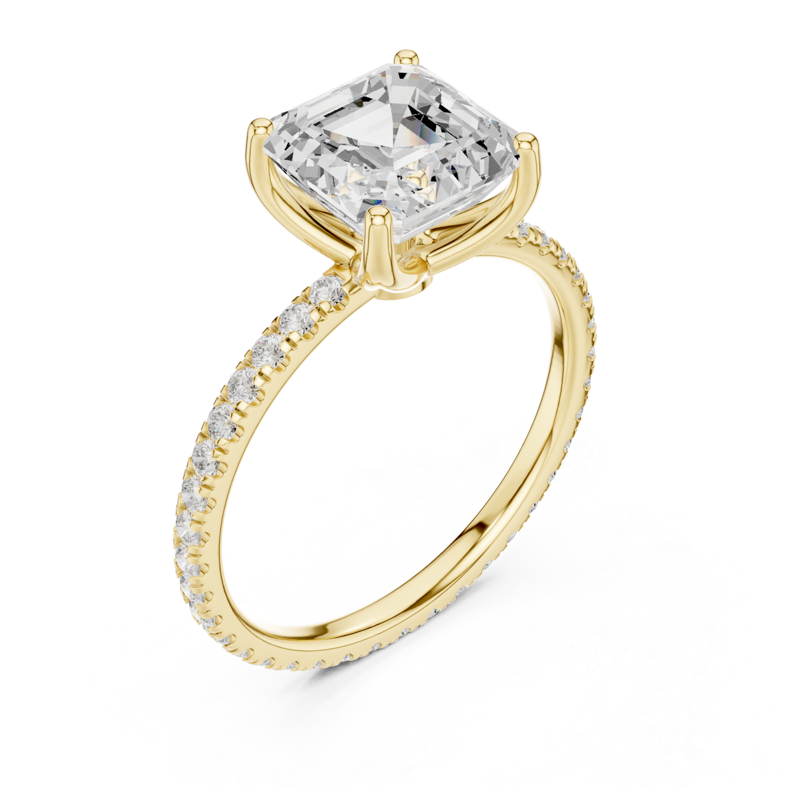 Gold Luxe Empress Cushion Ring Right View