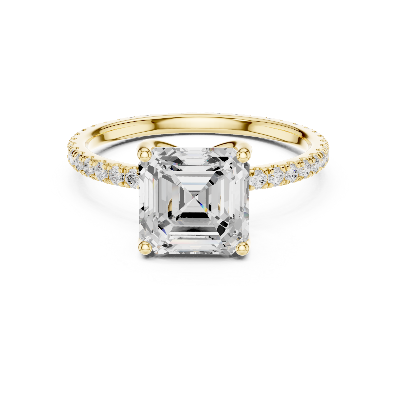  Gold Luxe Empress Cushion Ring Front View