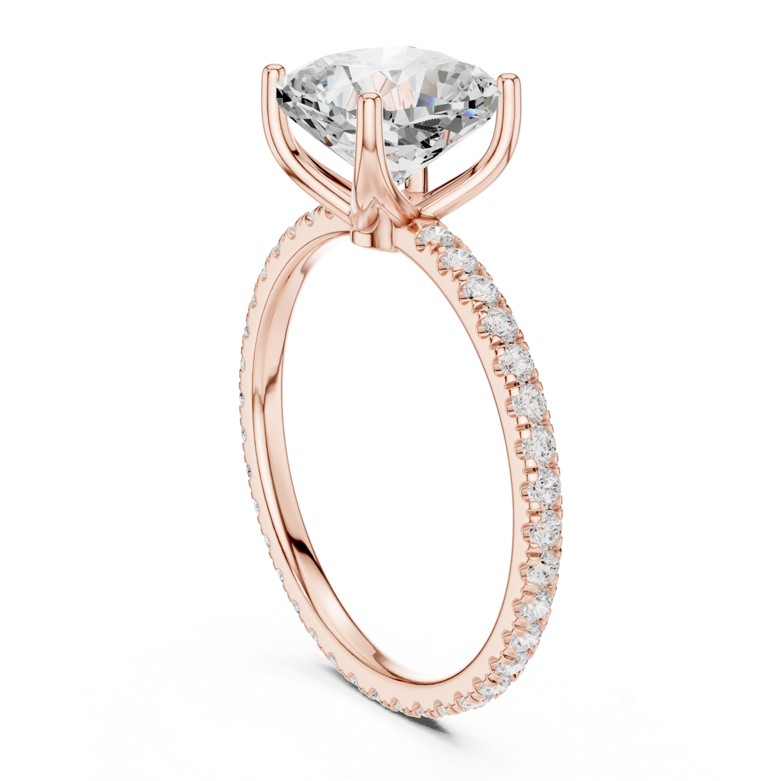  Rose Gold Starpoint Elevated Solitaire Engagement Ring Left View