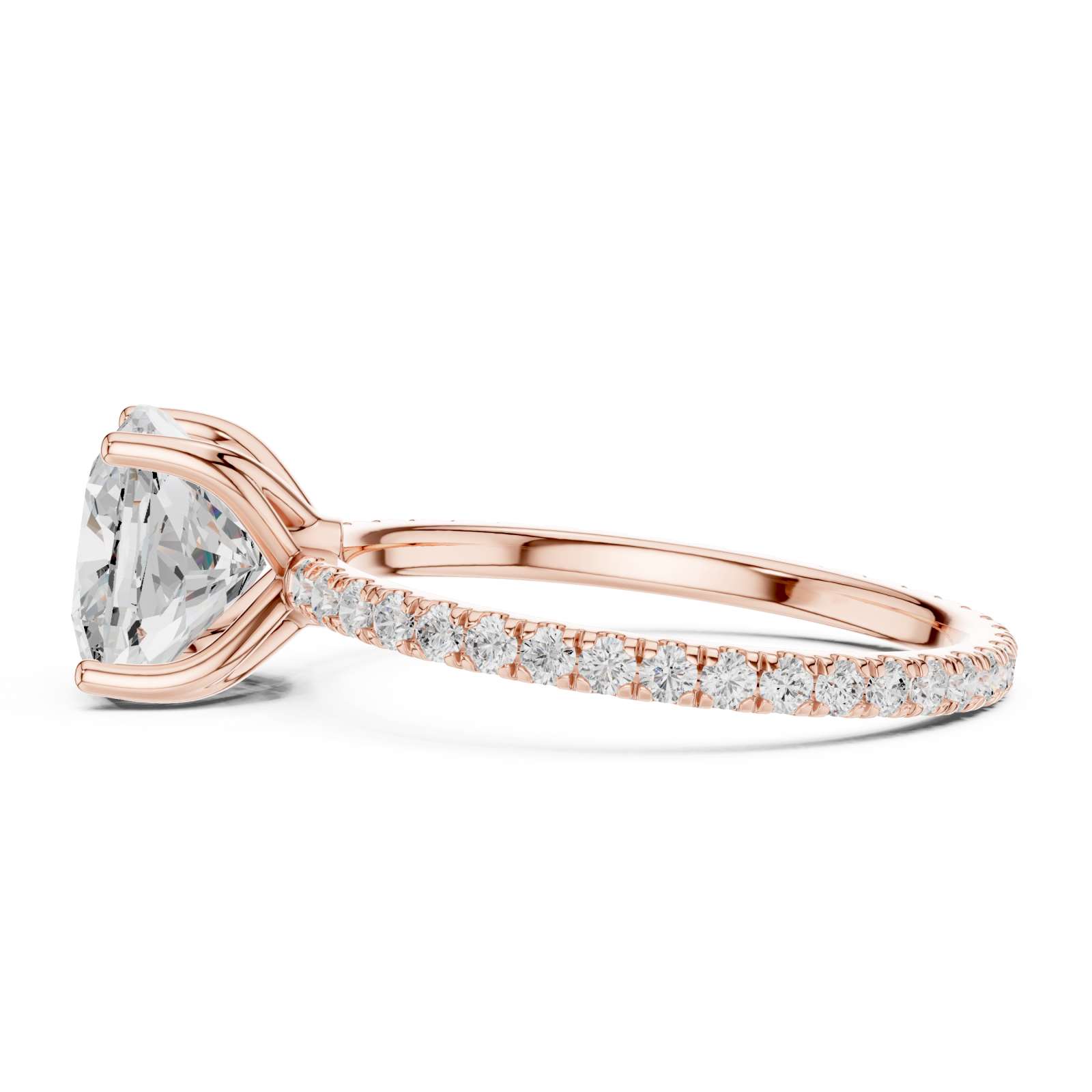  Rose Gold Starpoint Elevated Solitaire Engagement Ring Side View