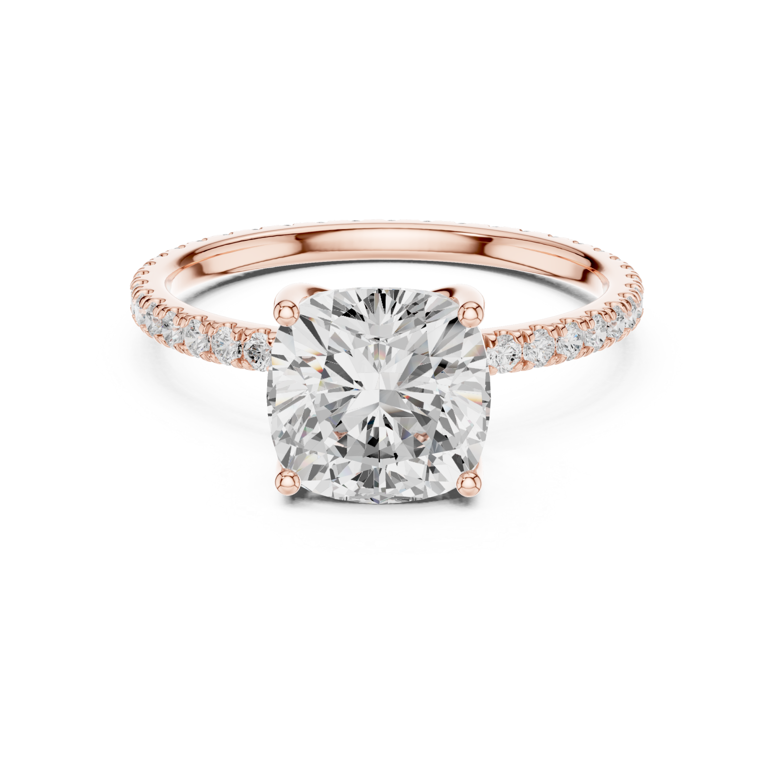  Rose Gold Starpoint Elevated Solitaire Engagement Ring Front View