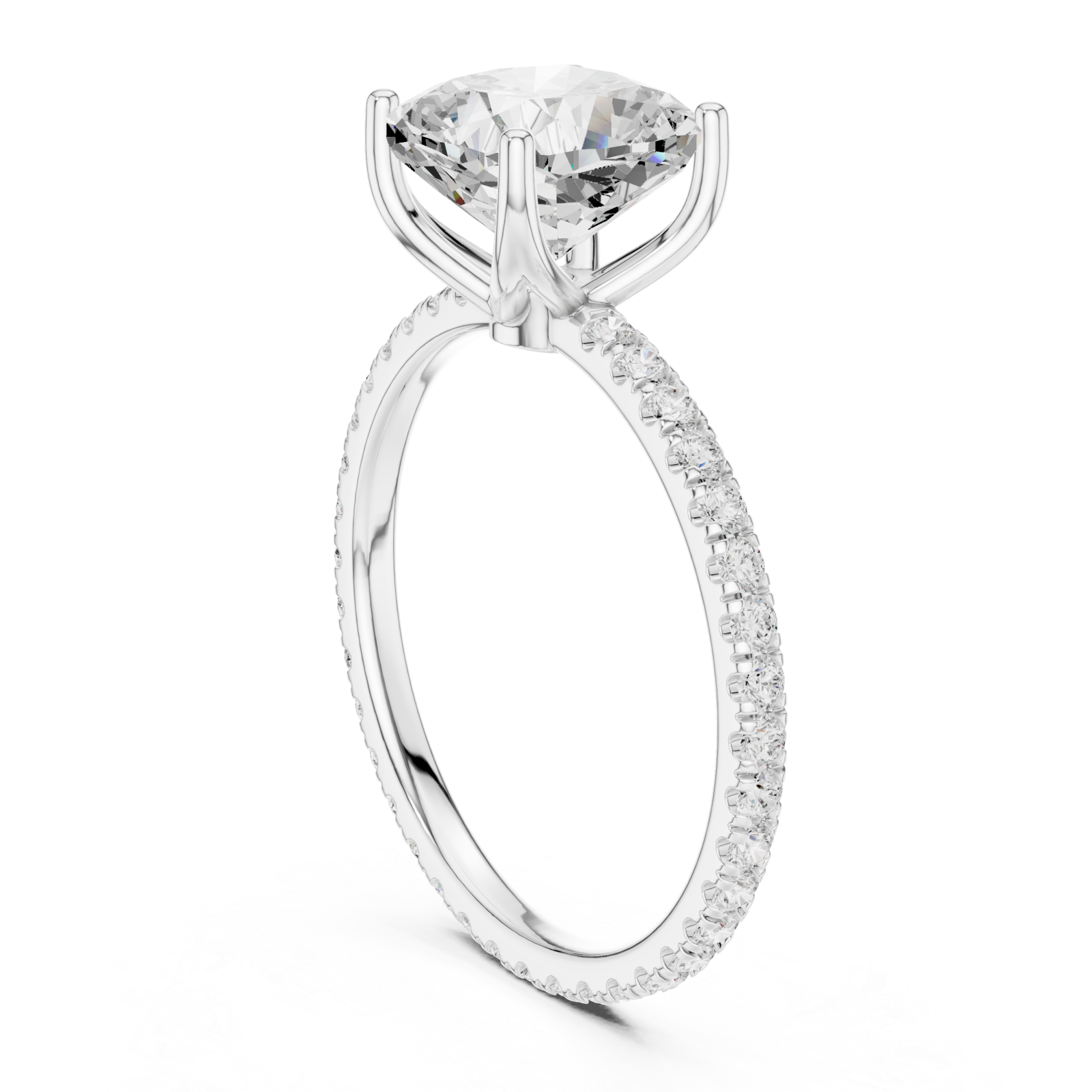  White Gold Starpoint Elevated Solitaire Engagement Ring Left View
