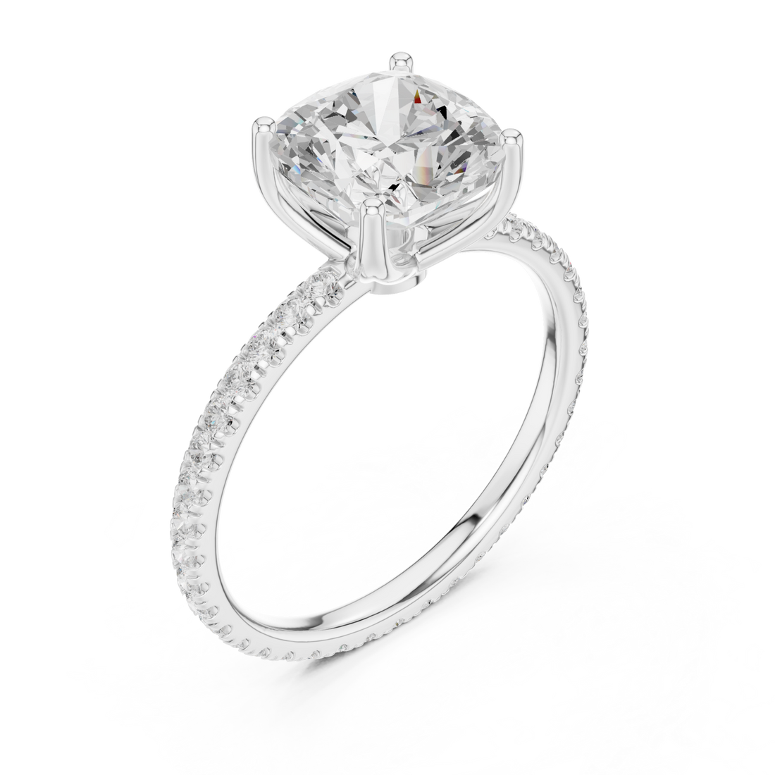  White Gold Starpoint Elevated Solitaire Engagement Ring Right View