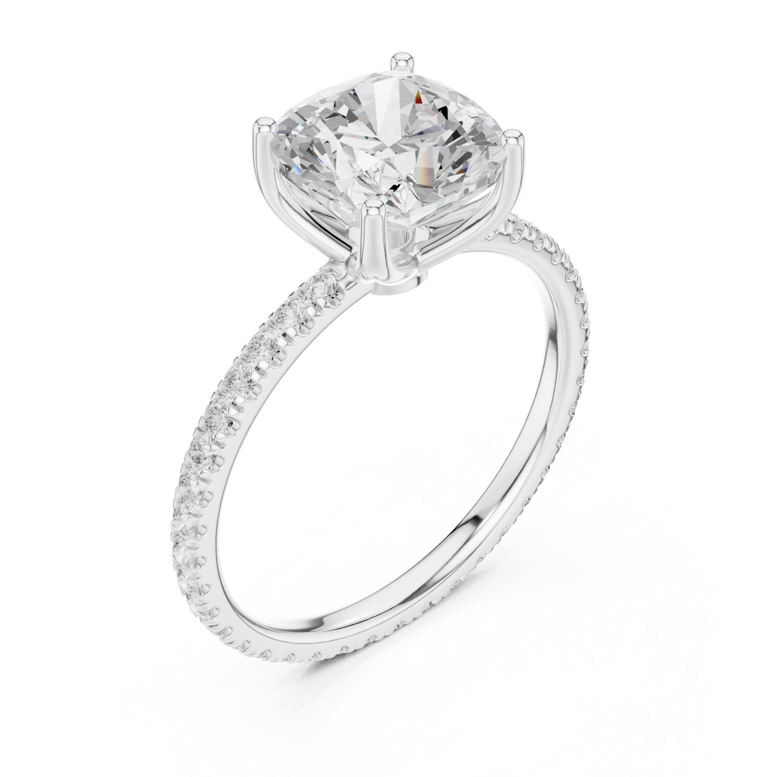  White Gold Starpoint Elevated Solitaire Engagement Ring Right View