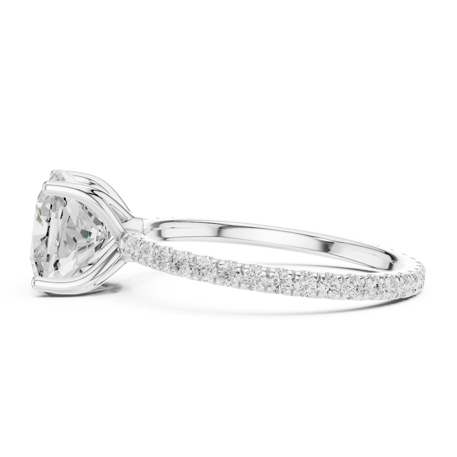  White Gold Starpoint Elevated Solitaire Engagement Ring Side View