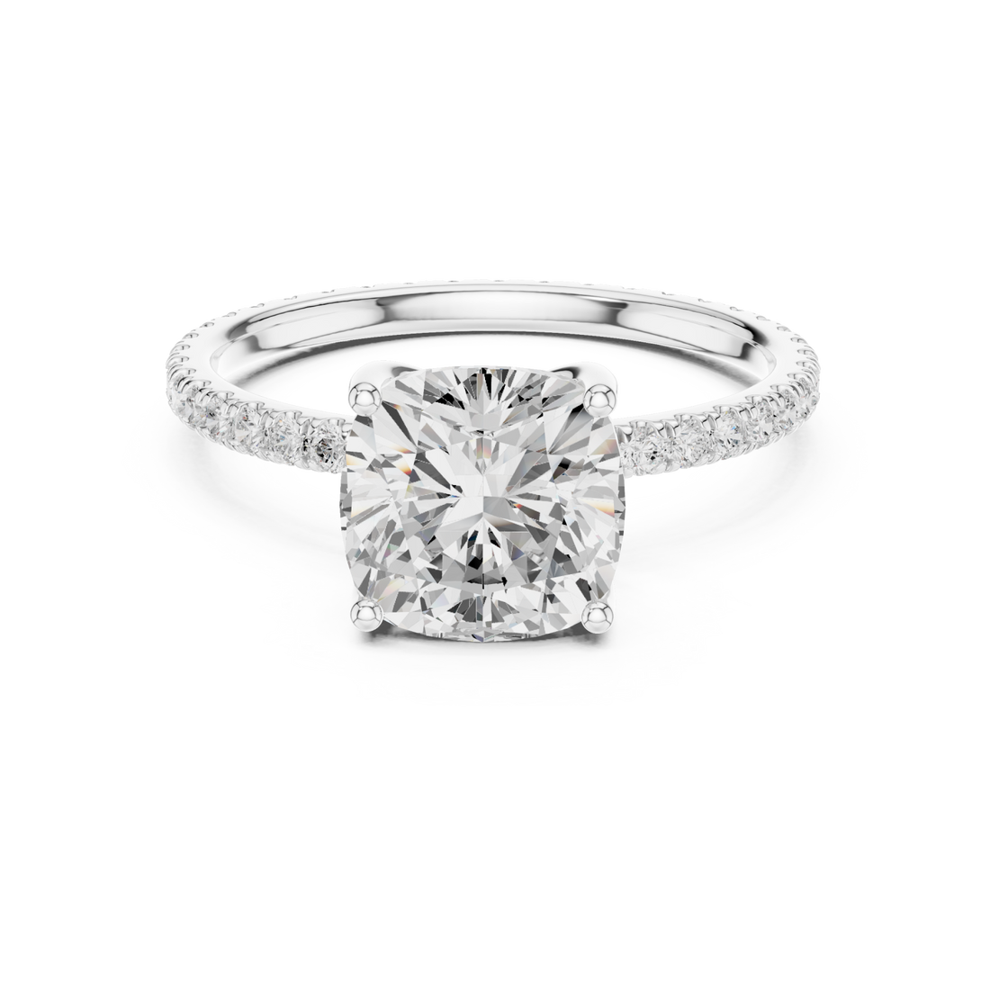  White Gold Starpoint Elevated Solitaire Engagement Ring Right View