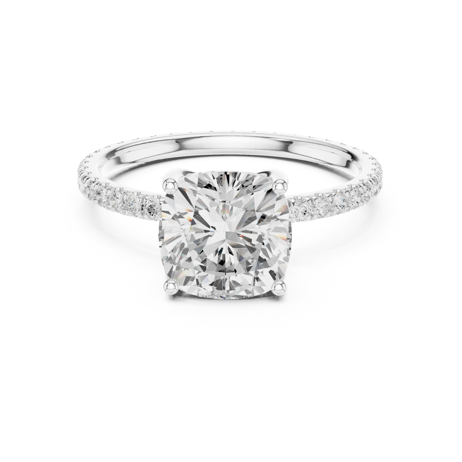  White Gold Starpoint Elevated Solitaire Engagement Ring Front View