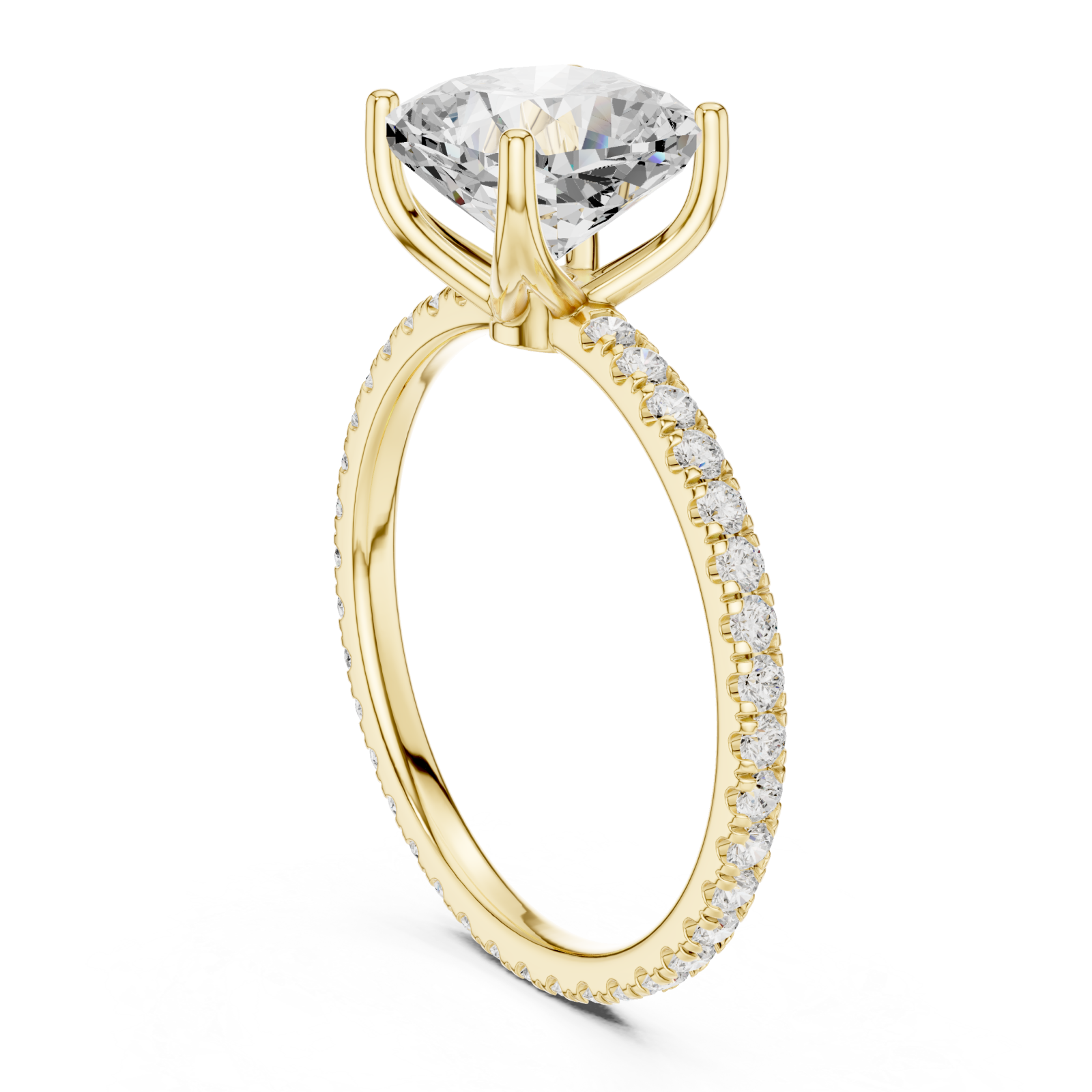  Gold Starpoint Elevated Solitaire Engagement Ring Left View