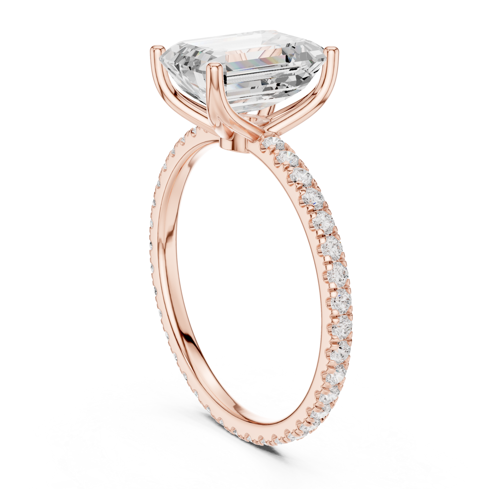  Rose Gold Sunlit Reverie Petite Solitaire Band Left View