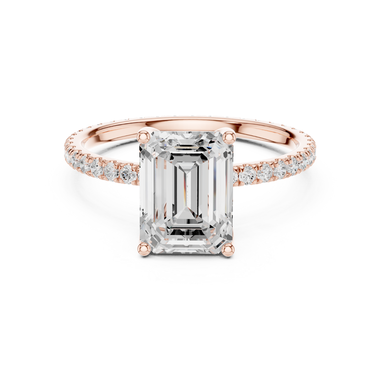  Rose Gold Sunlit Reverie Petite Solitaire Band Front View