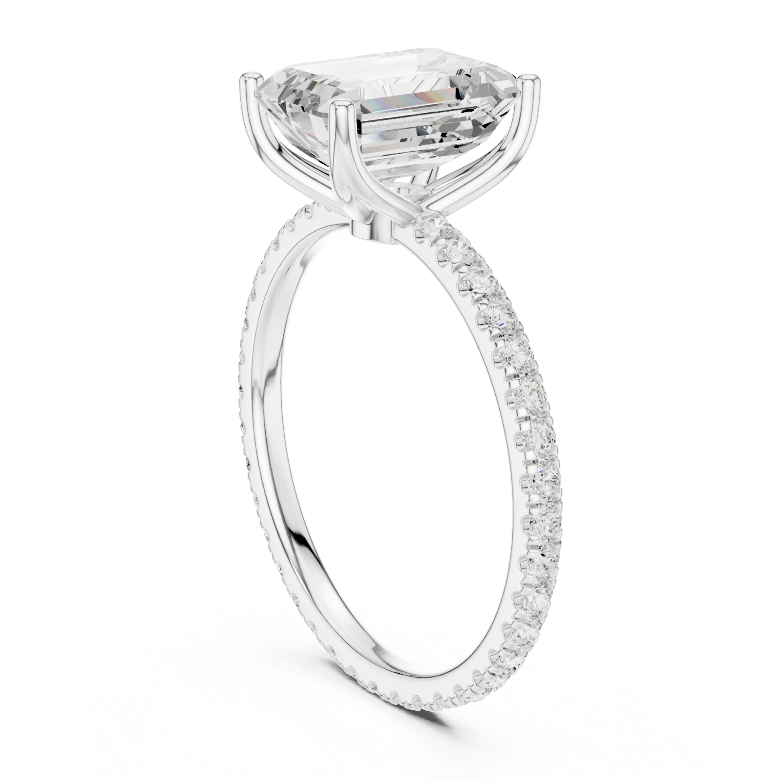  White Gold Sunlit Reverie Petite Solitaire Band Left View