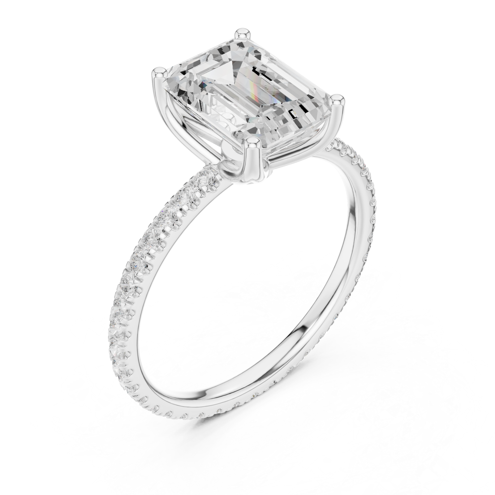  White Gold Sunlit Reverie Petite Solitaire Band Right View