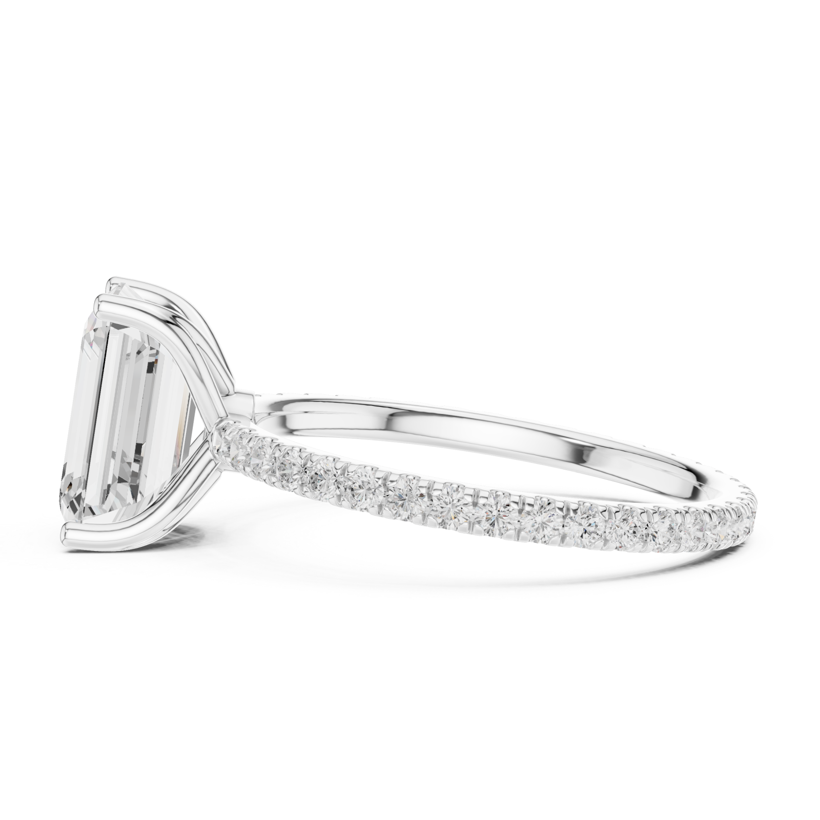  White Gold Sunlit Reverie Petite Solitaire Band Side View