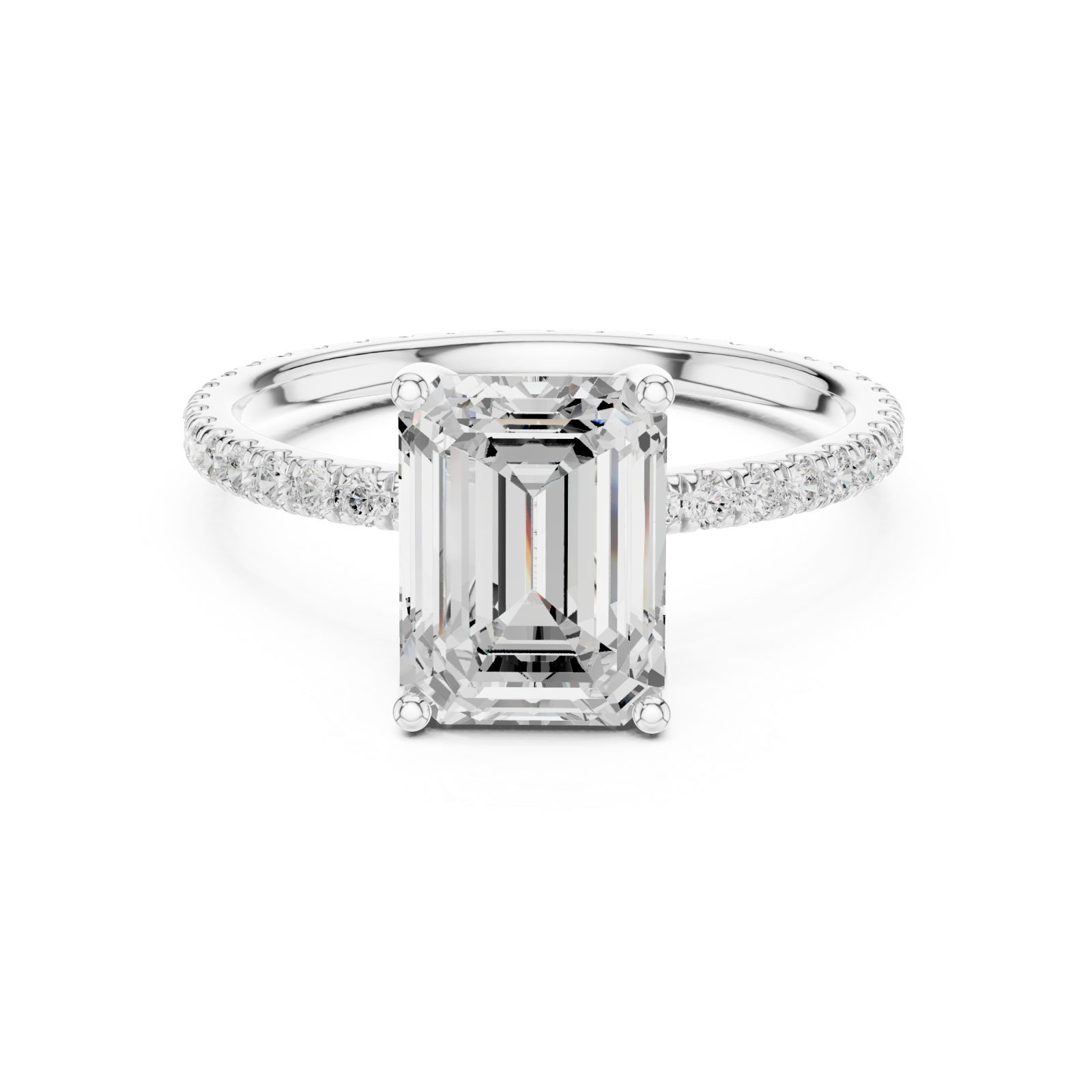  White Gold Sunlit Reverie Petite Solitaire Band Front View
