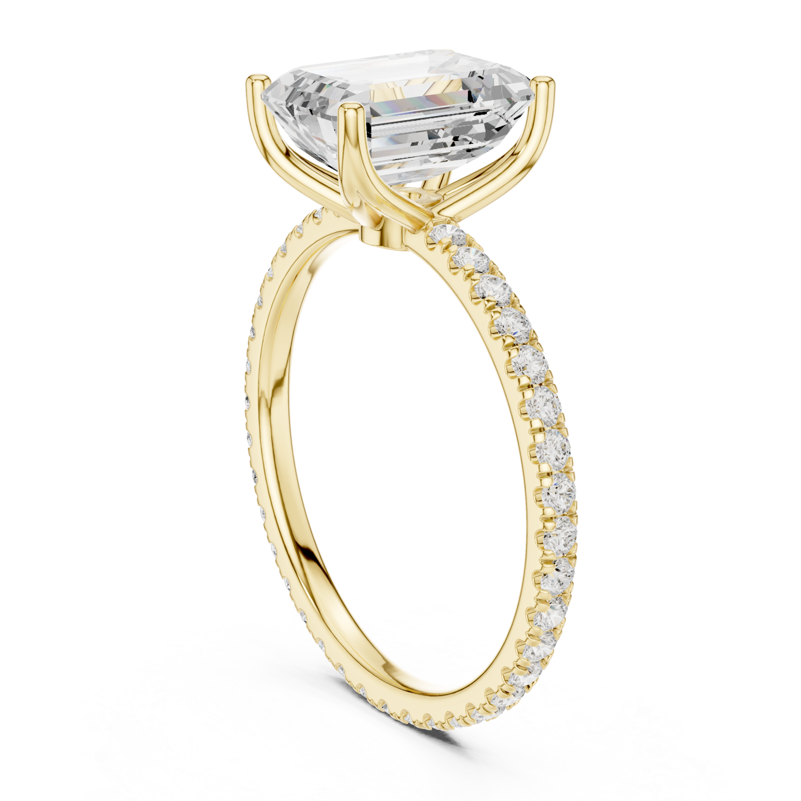  Gold Sunlit Reverie Petite Solitaire Band Left View