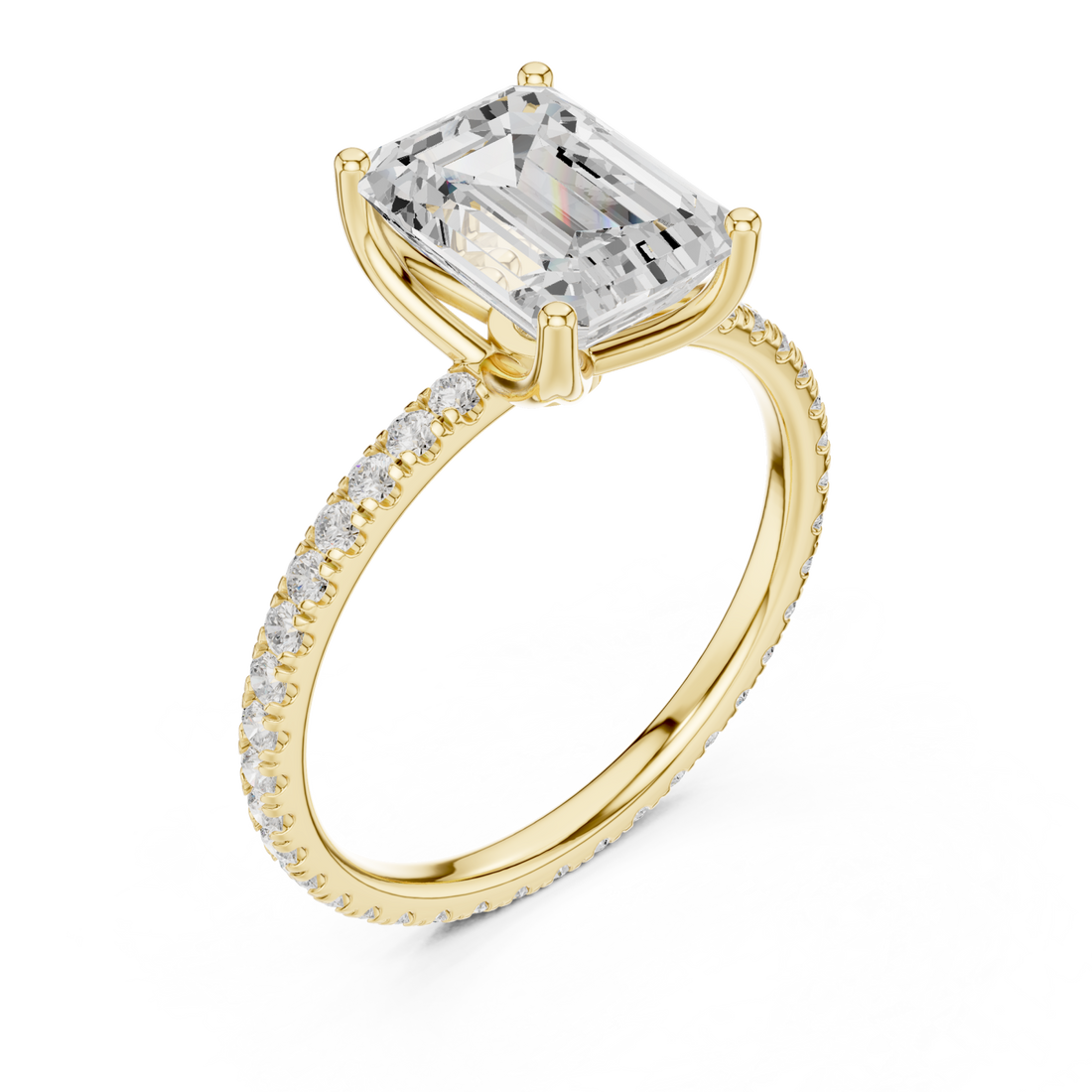 Gold Sunlit Reverie Petite Solitaire Band Right View
