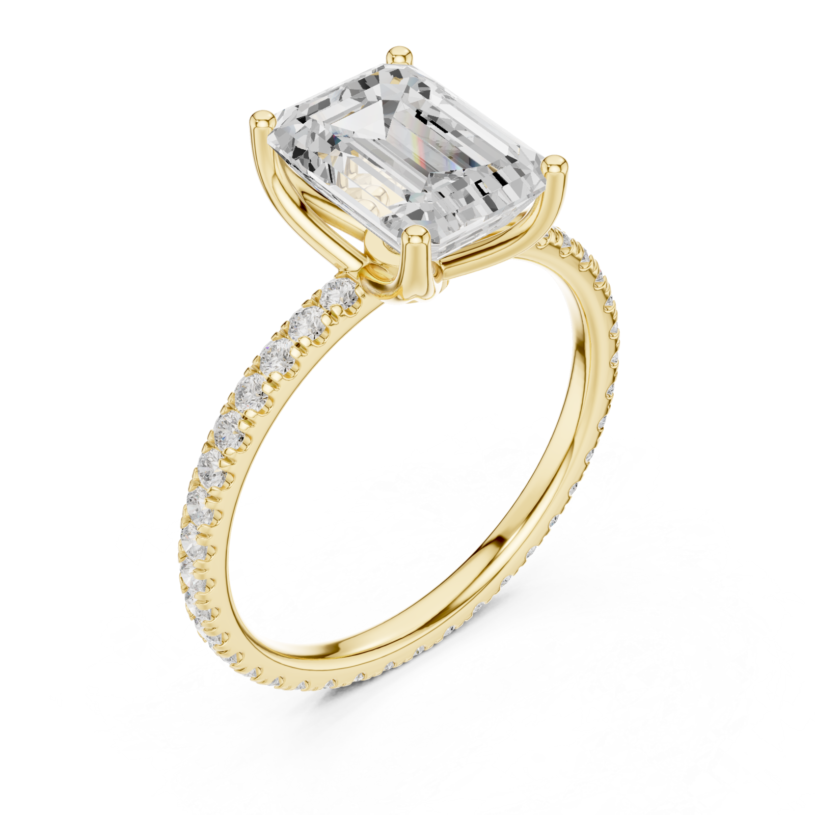 Gold Sunlit Reverie Petite Solitaire Band Right View