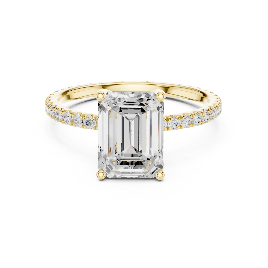 Gold Sunlit Reverie Petite Solitaire Band Right View