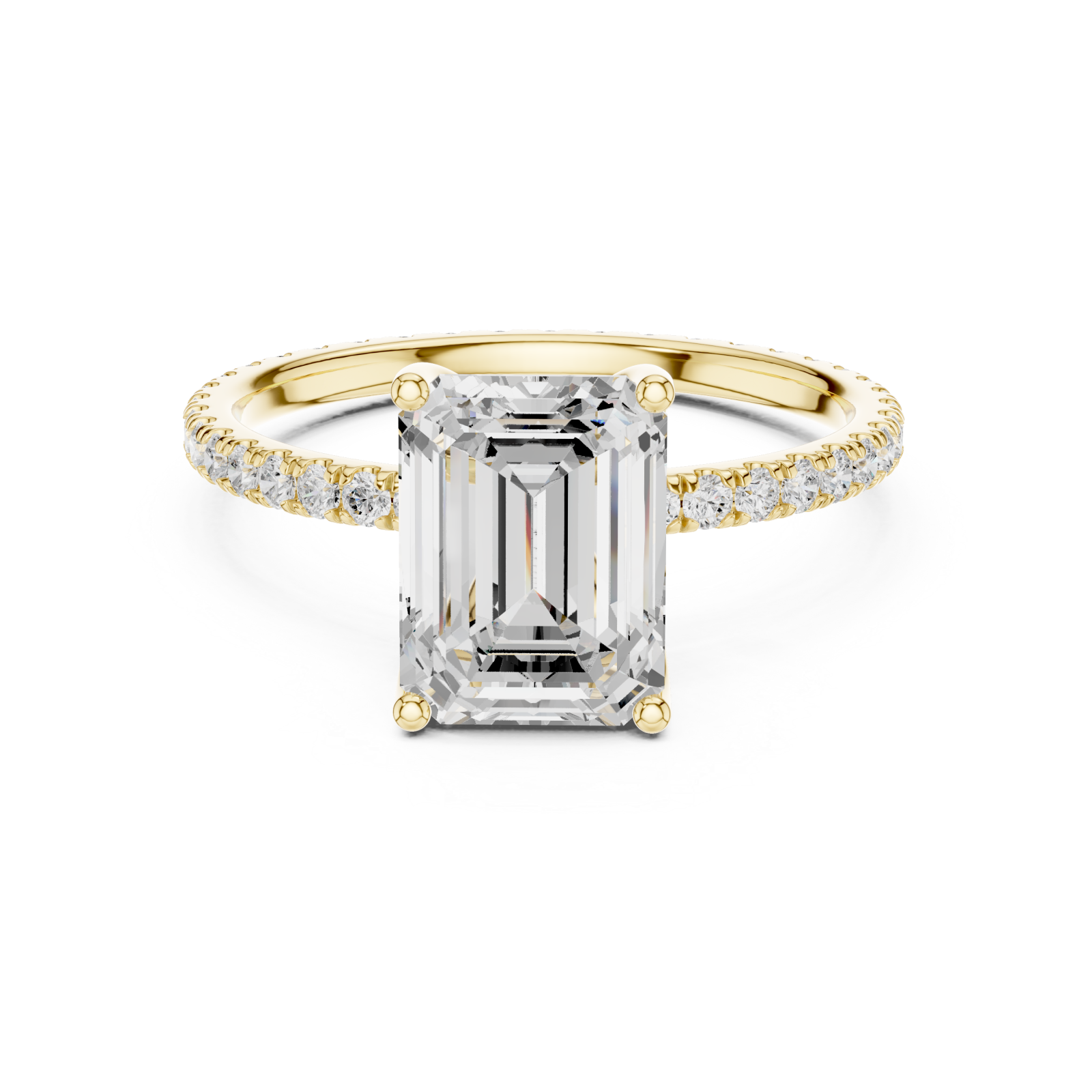  Gold Sunlit Reverie Petite Solitaire Band Front View