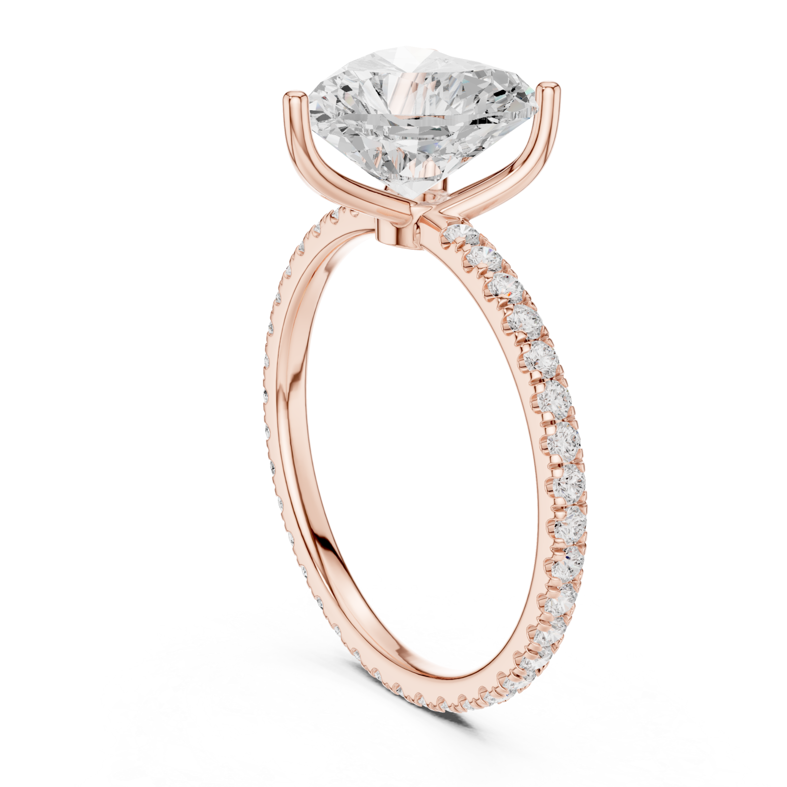  Rose Gold Palais Heart Silhouette Ring Left View