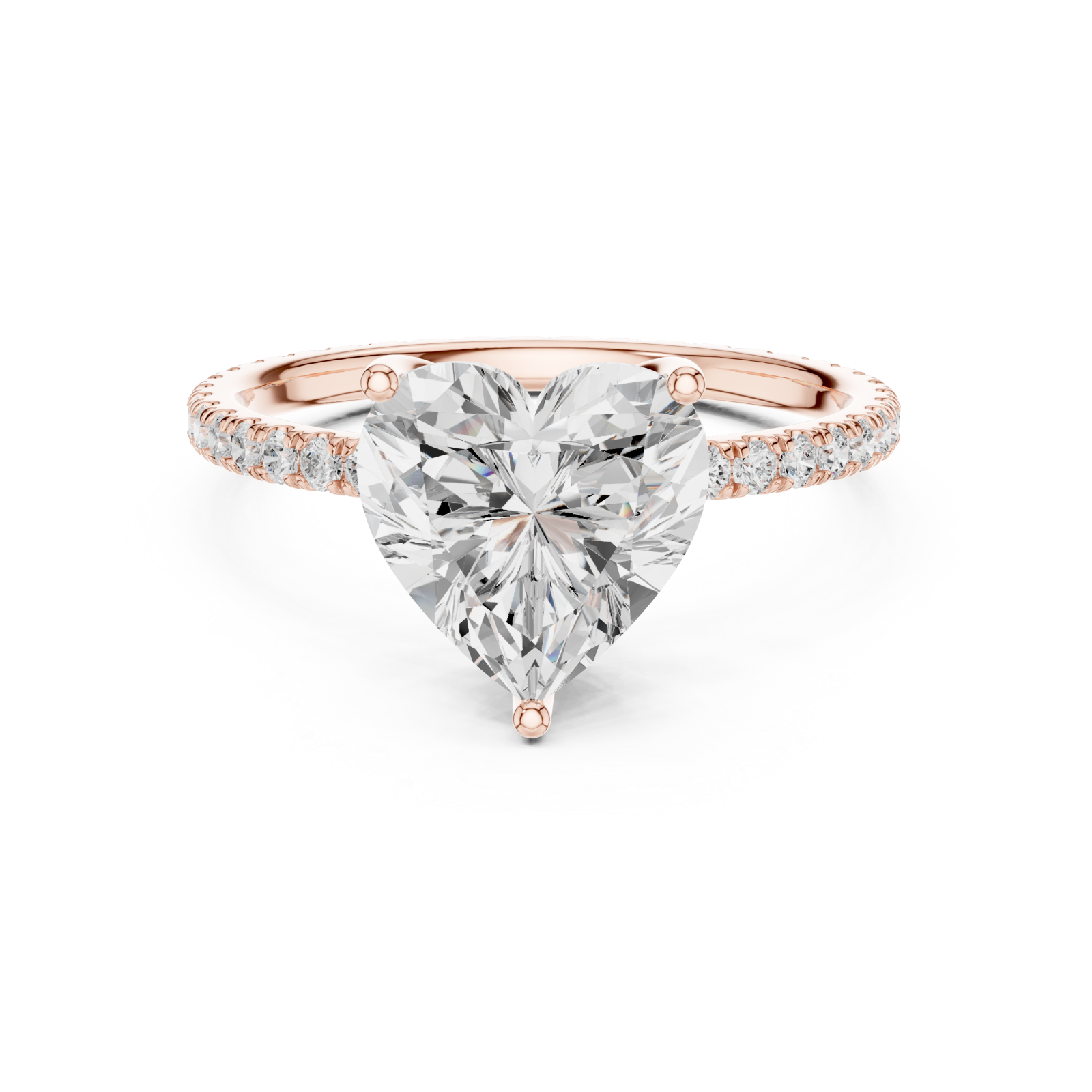  Rose Gold Palais Heart Silhouette Ring Front View