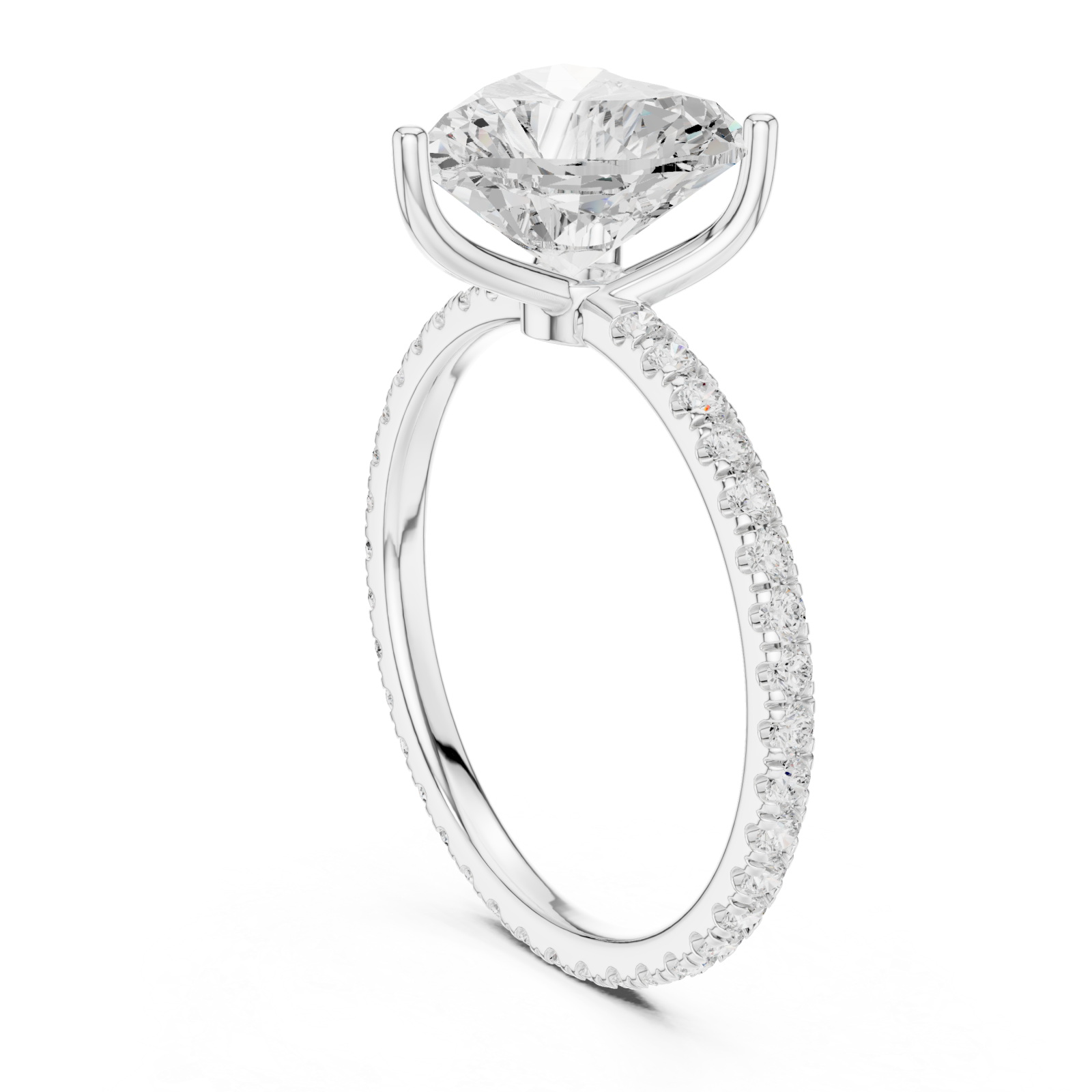  White Gold Palais Heart Silhouette Ring Left View