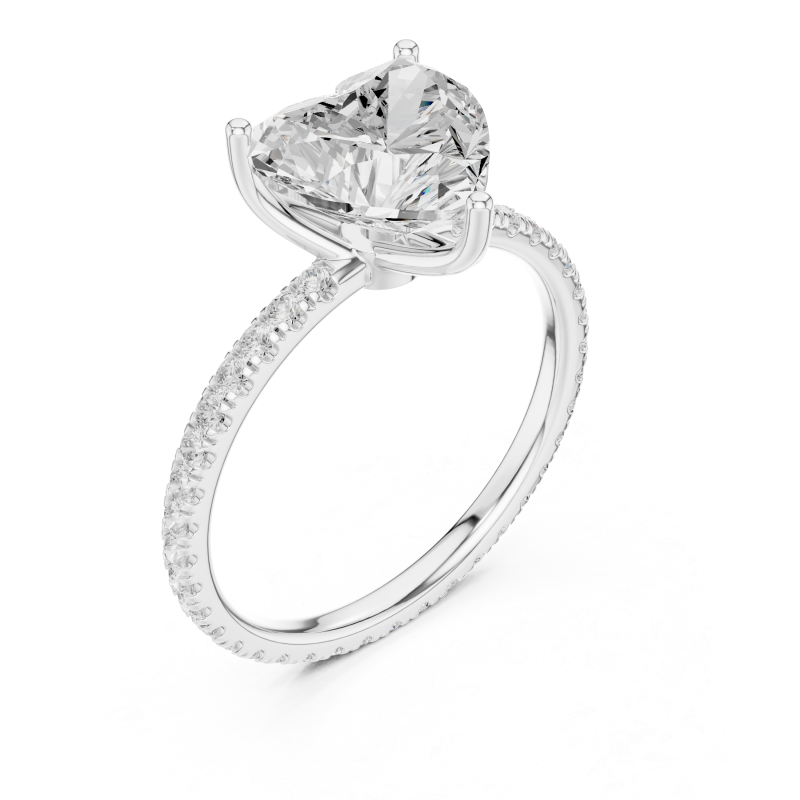  White Gold Palais Heart Silhouette Ring Right View