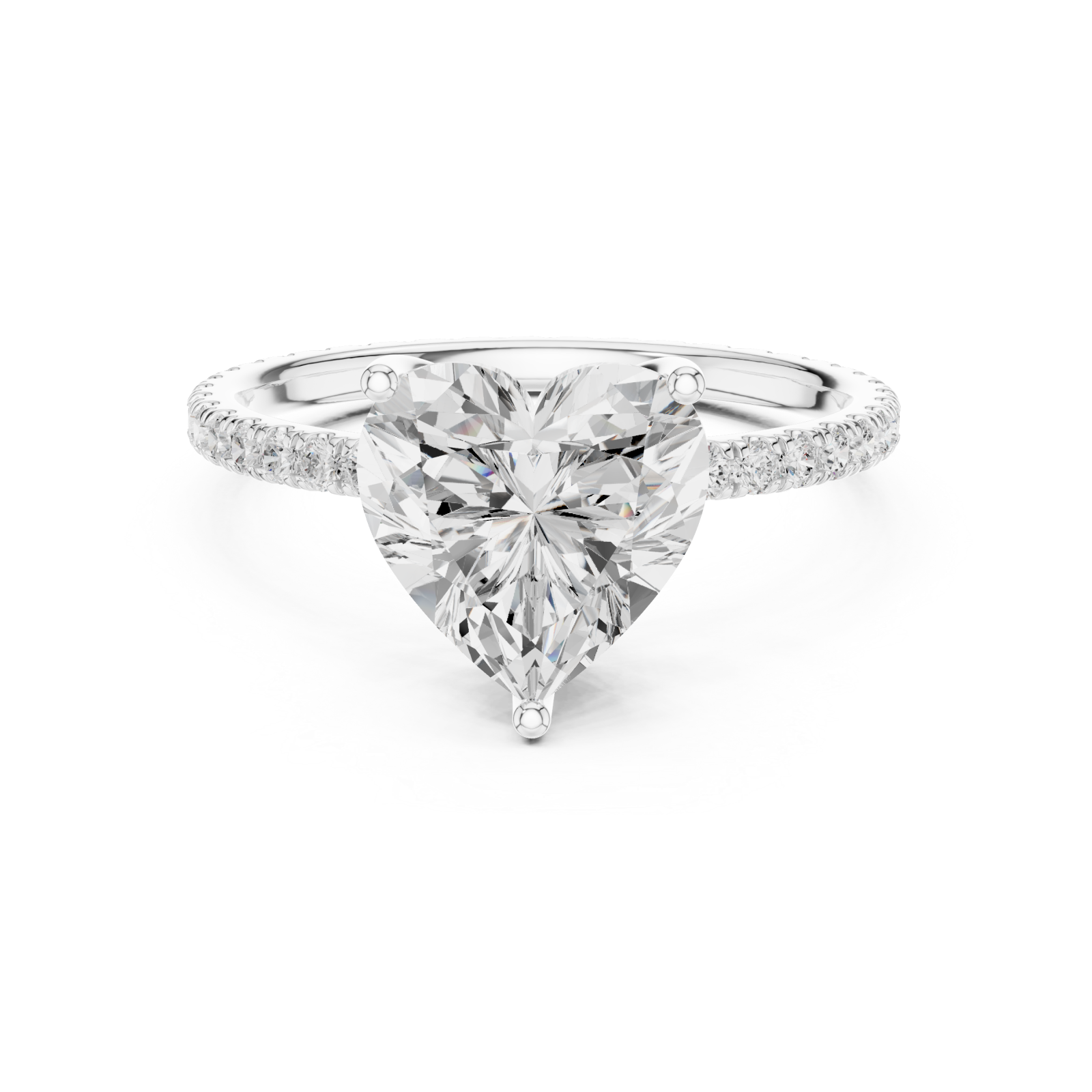 White Gold Palais Heart Silhouette Ring Front View