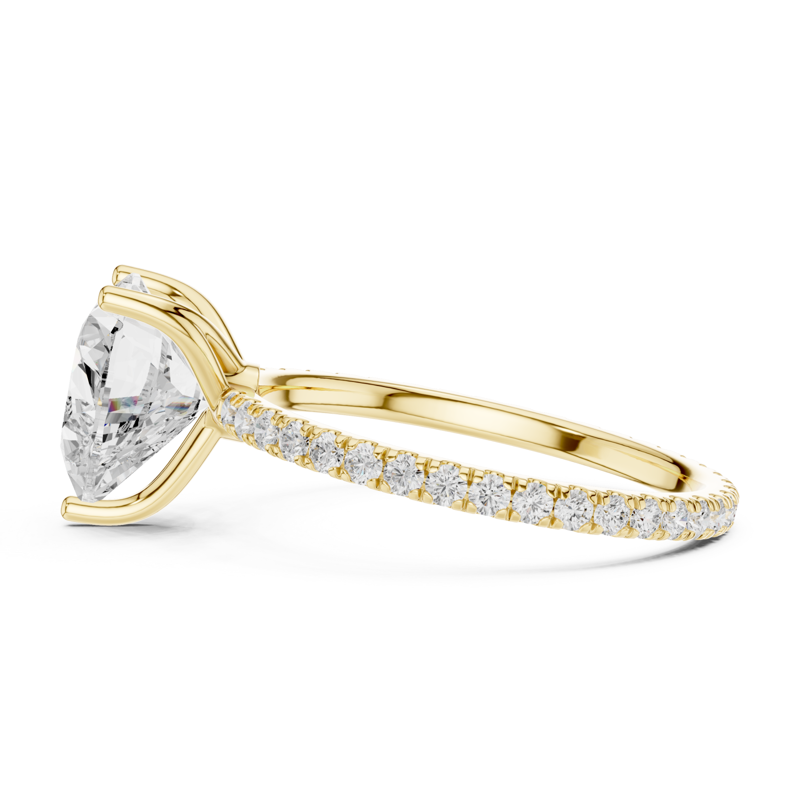  Gold Palais Heart Silhouette Ring Side View