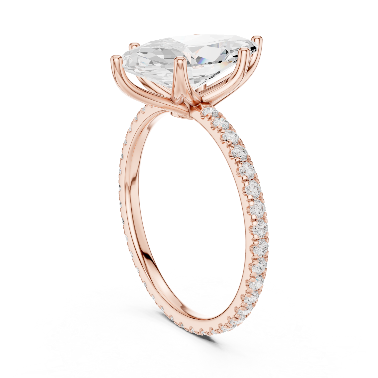  Rose Gold Infinite Grace Solo Halo Ring Left View