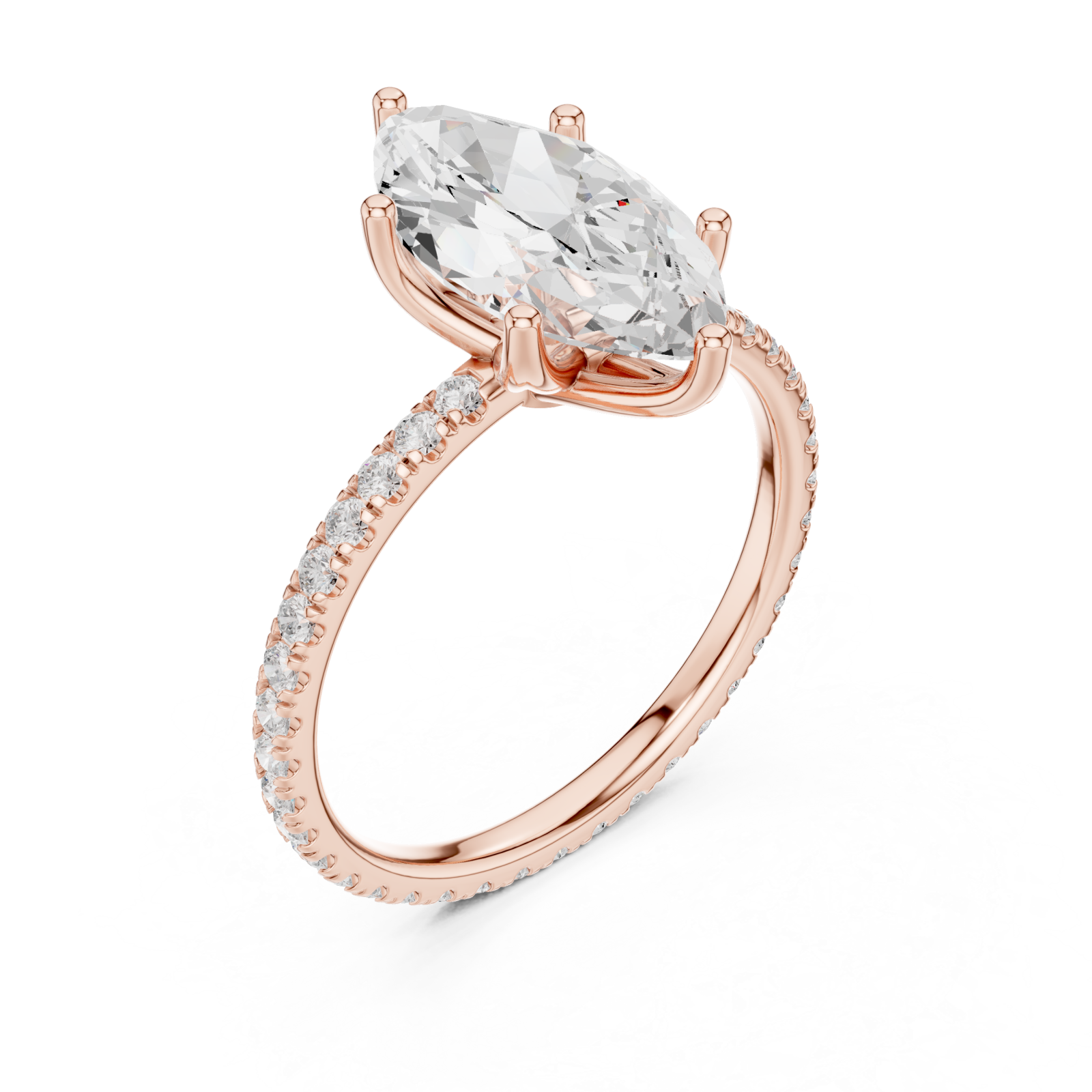  Rose Gold Infinite Grace Solo Halo Ring Right View