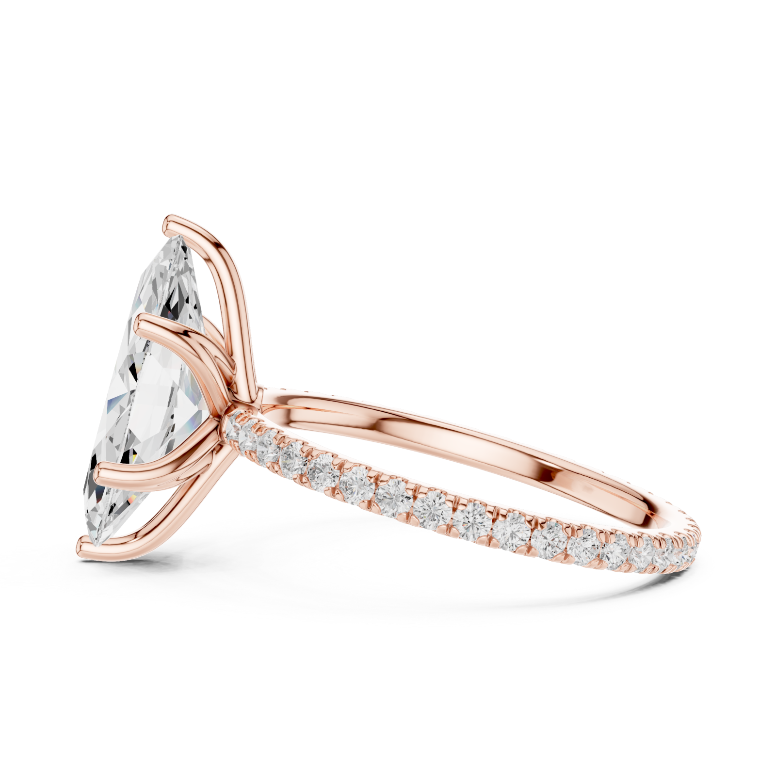  Rose Gold Infinite Grace Solo Halo Ring Side View