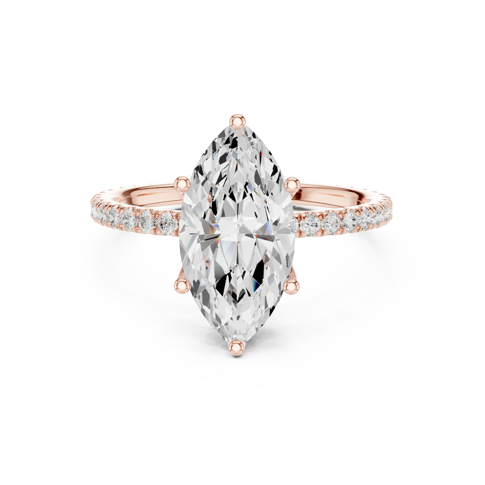  Rose Gold Infinite Grace Solo Halo Ring Front View