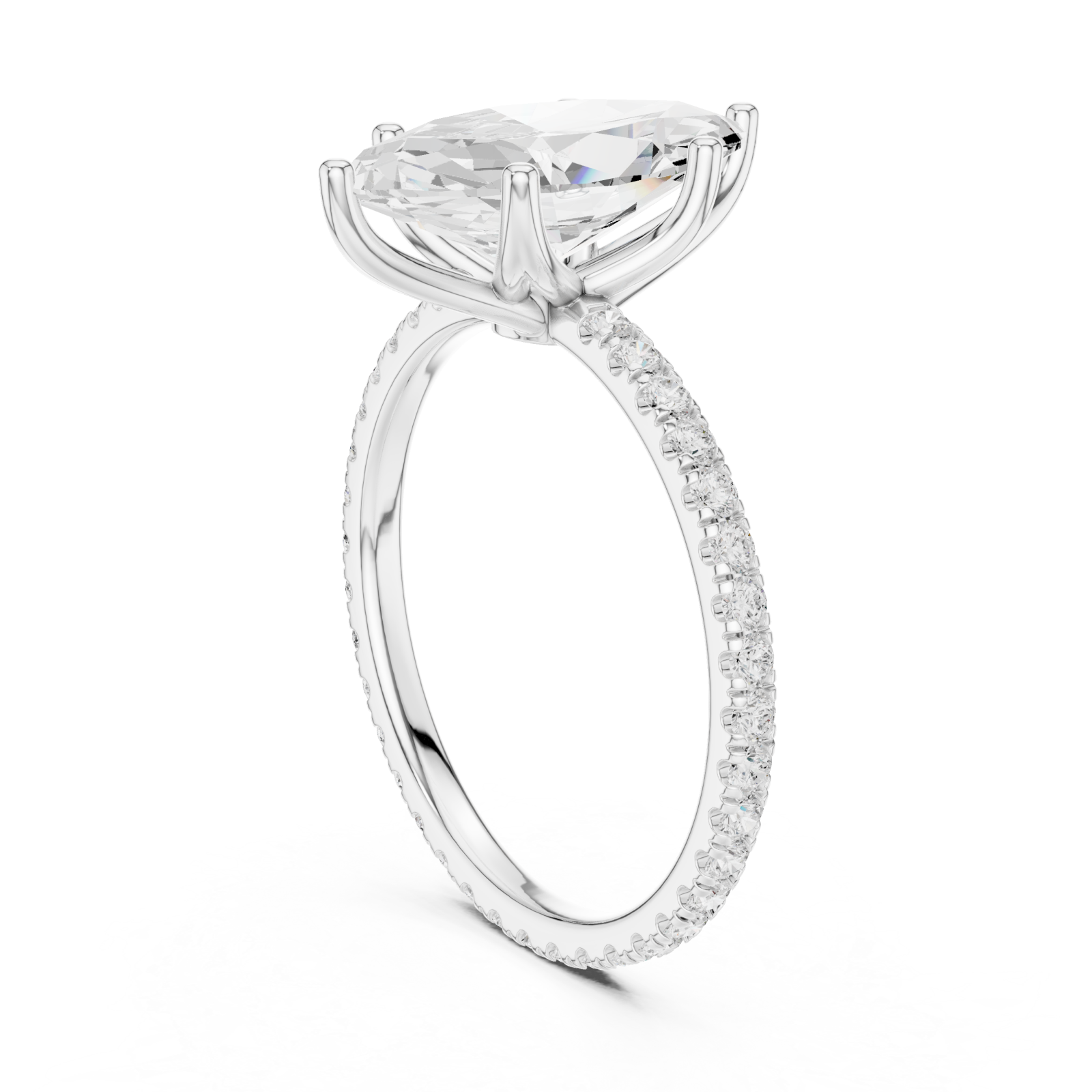  White Gold Infinite Grace Solo Halo Ring Left View