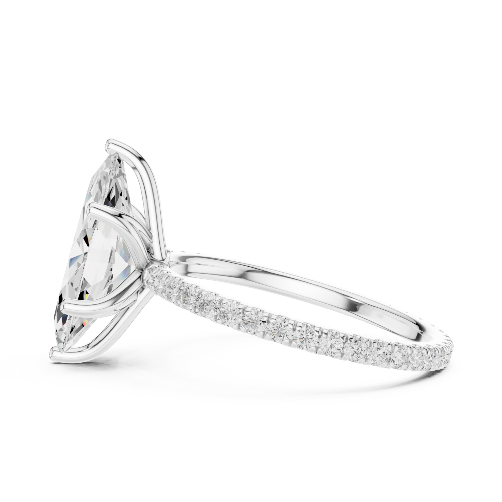  White Gold Infinite Grace Solo Halo Ring Side View