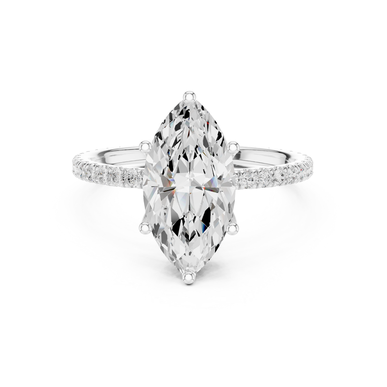  White Gold Infinite Grace Solo Halo Ring Front View