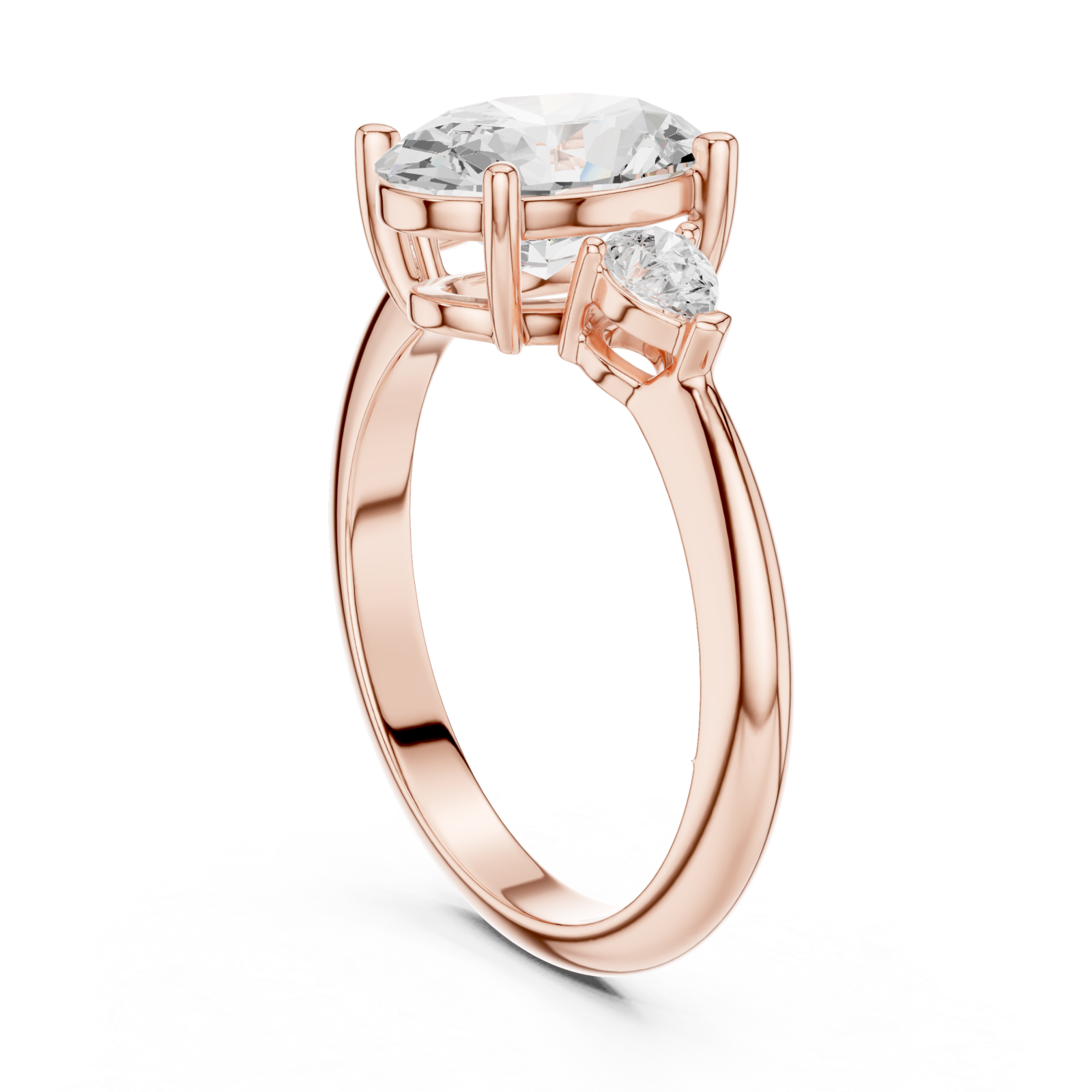  Rose Gold Radiance Whisper Trio Ring Left View