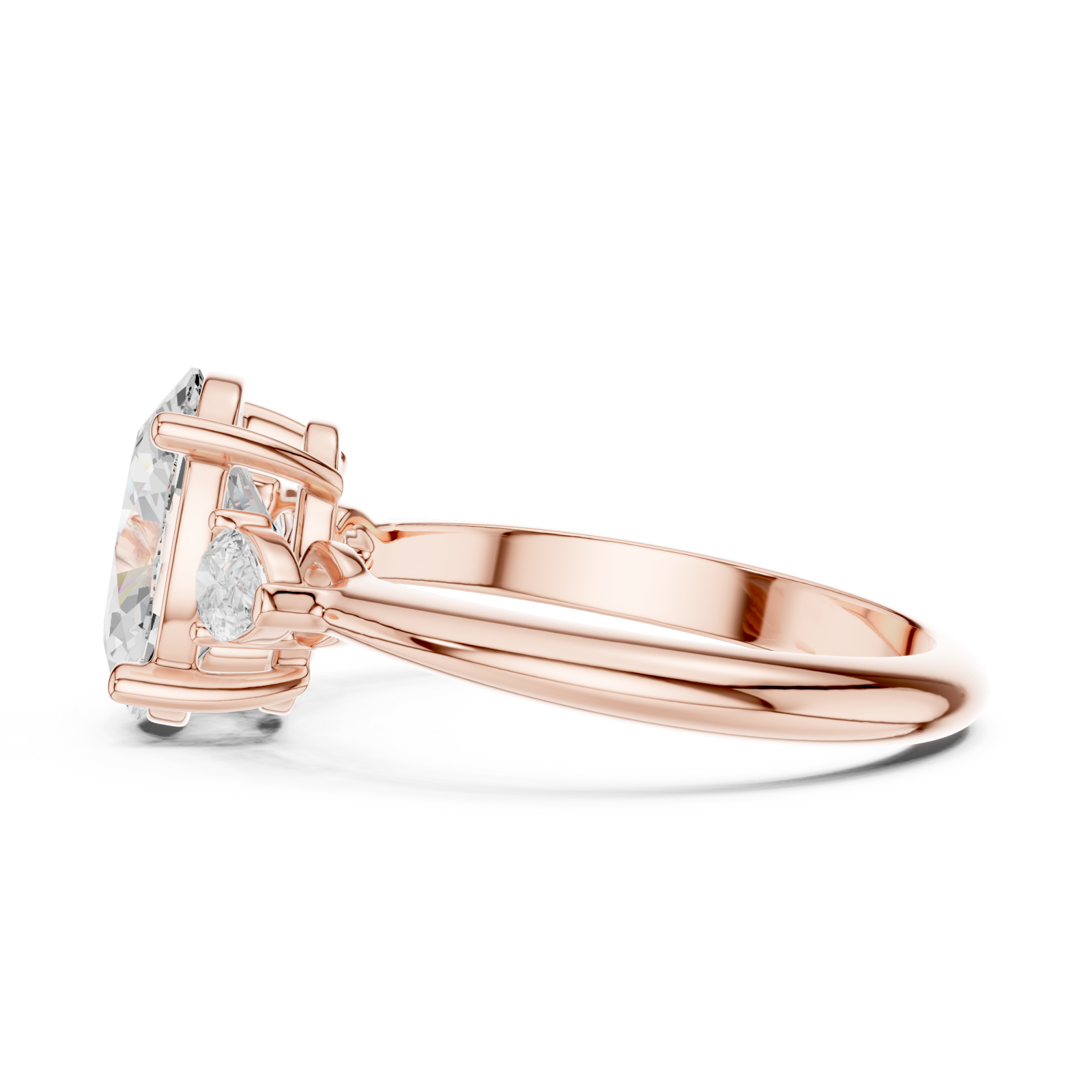  Rose Gold Radiance Whisper Trio Ring Side View