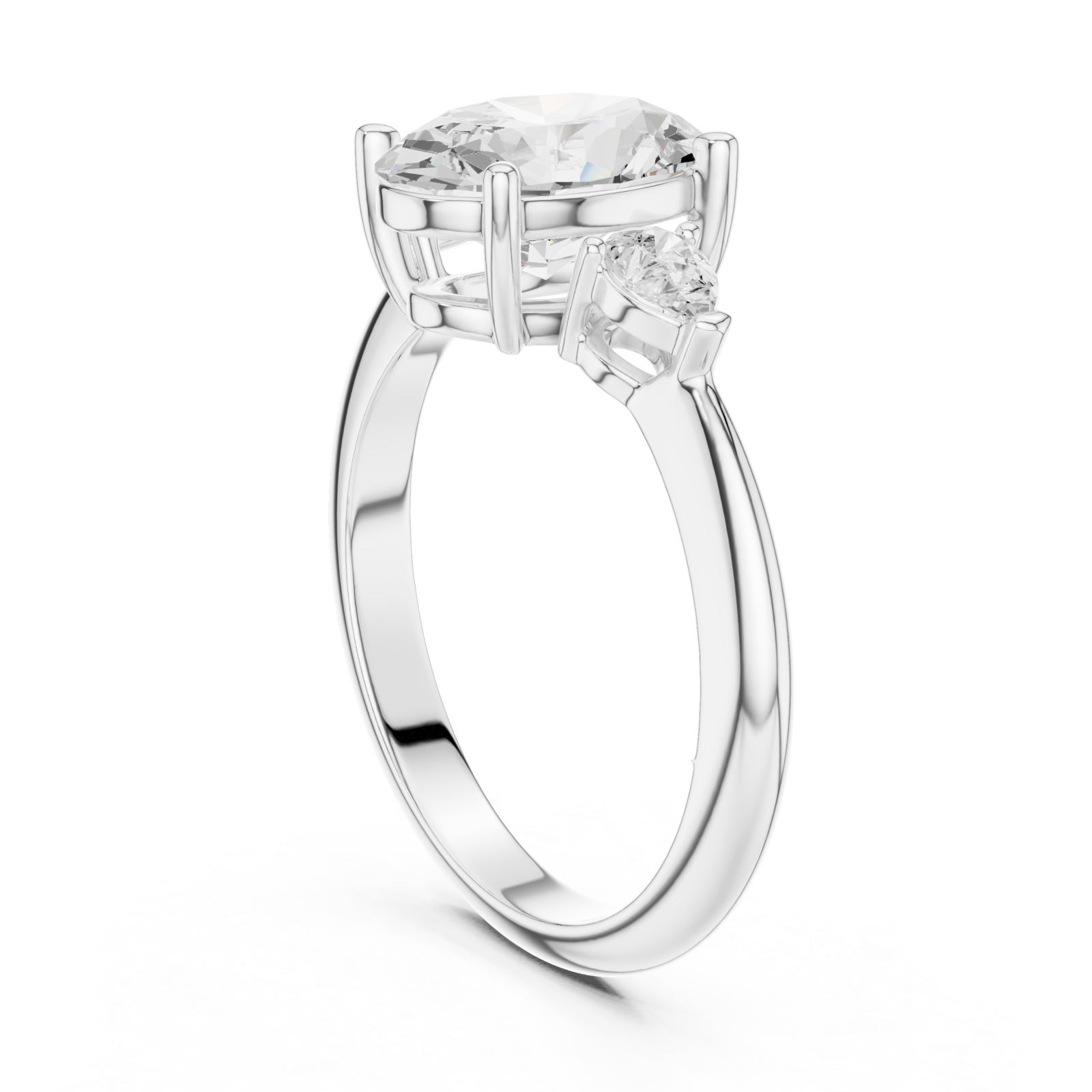  White Gold Radiance Whisper Trio Ring Left View