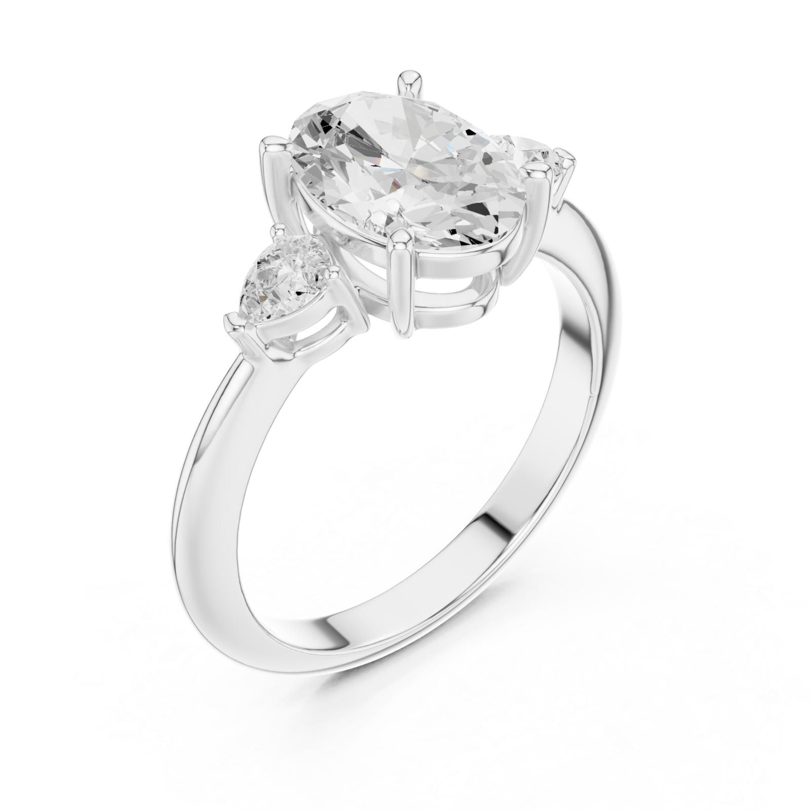  White Gold Radiance Whisper Trio Ring Right View