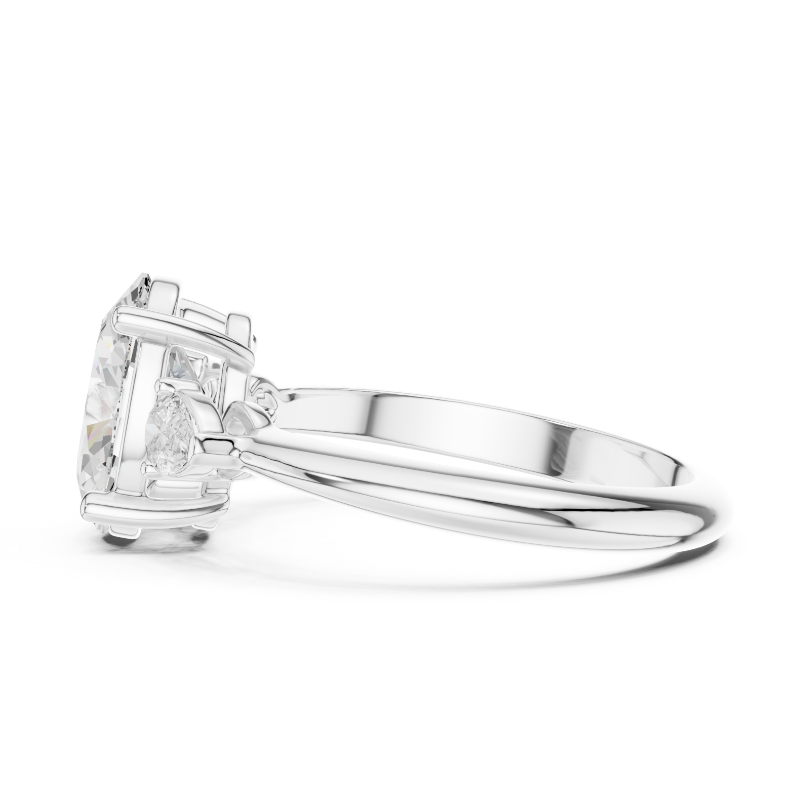  White Gold Radiance Whisper Trio Ring Side View