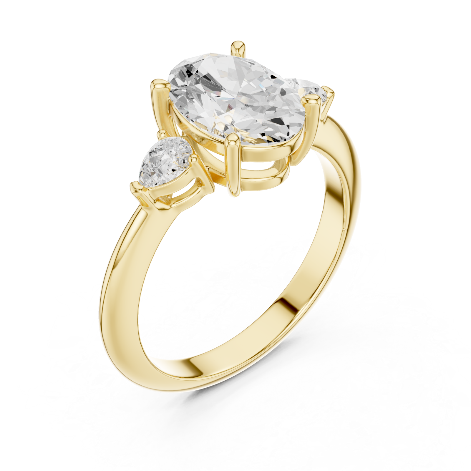 Gold Radiance Whisper Trio Ring Right View