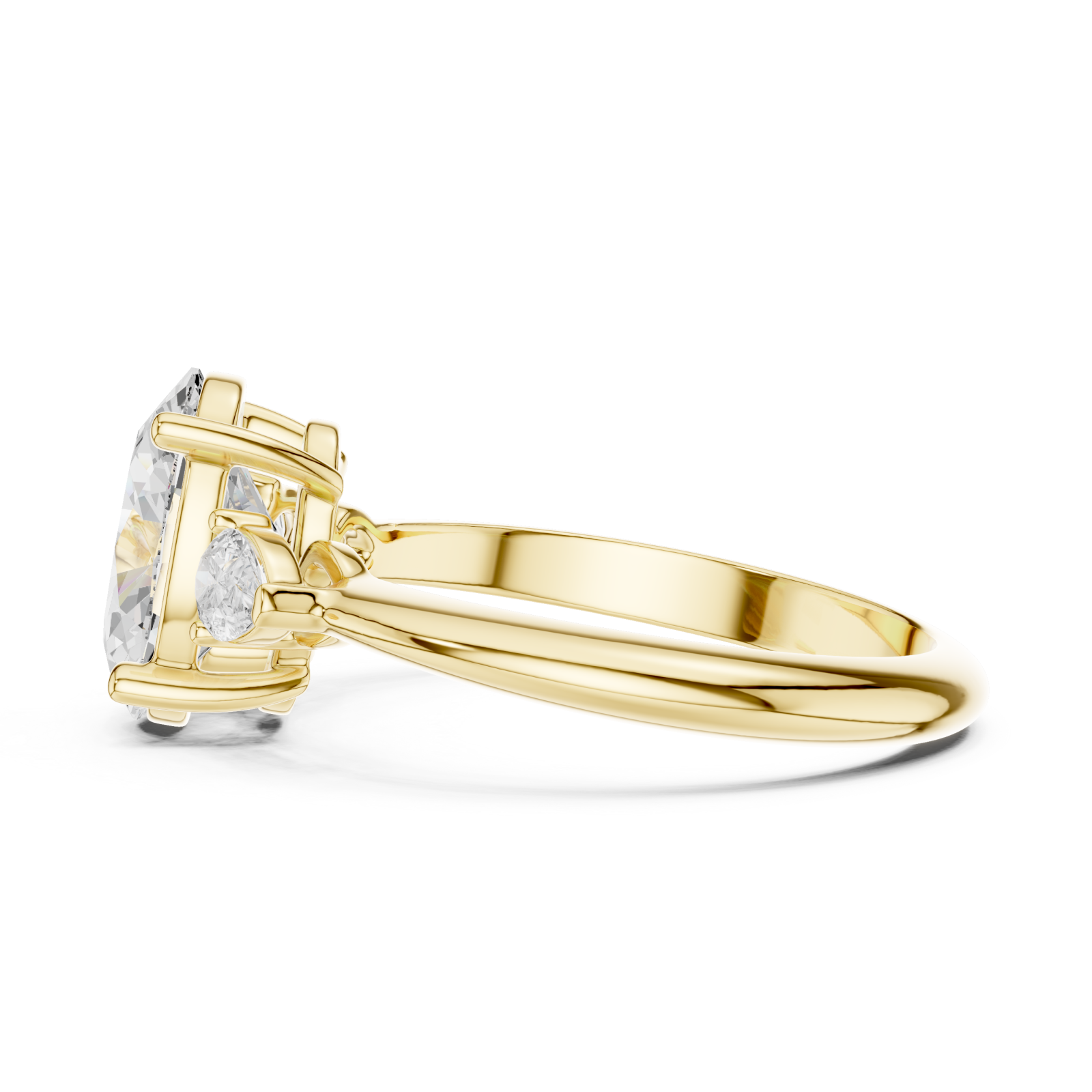  Gold Radiance Whisper Trio Ring Side View