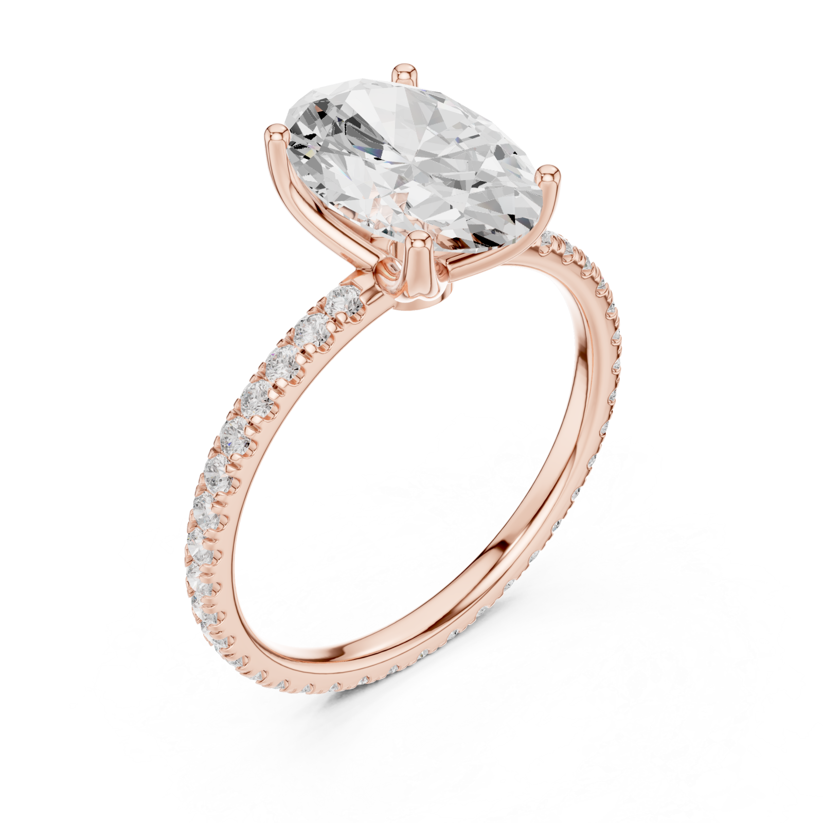  Rose Gold Luminous Infinity Crown Engagement Ring Right View