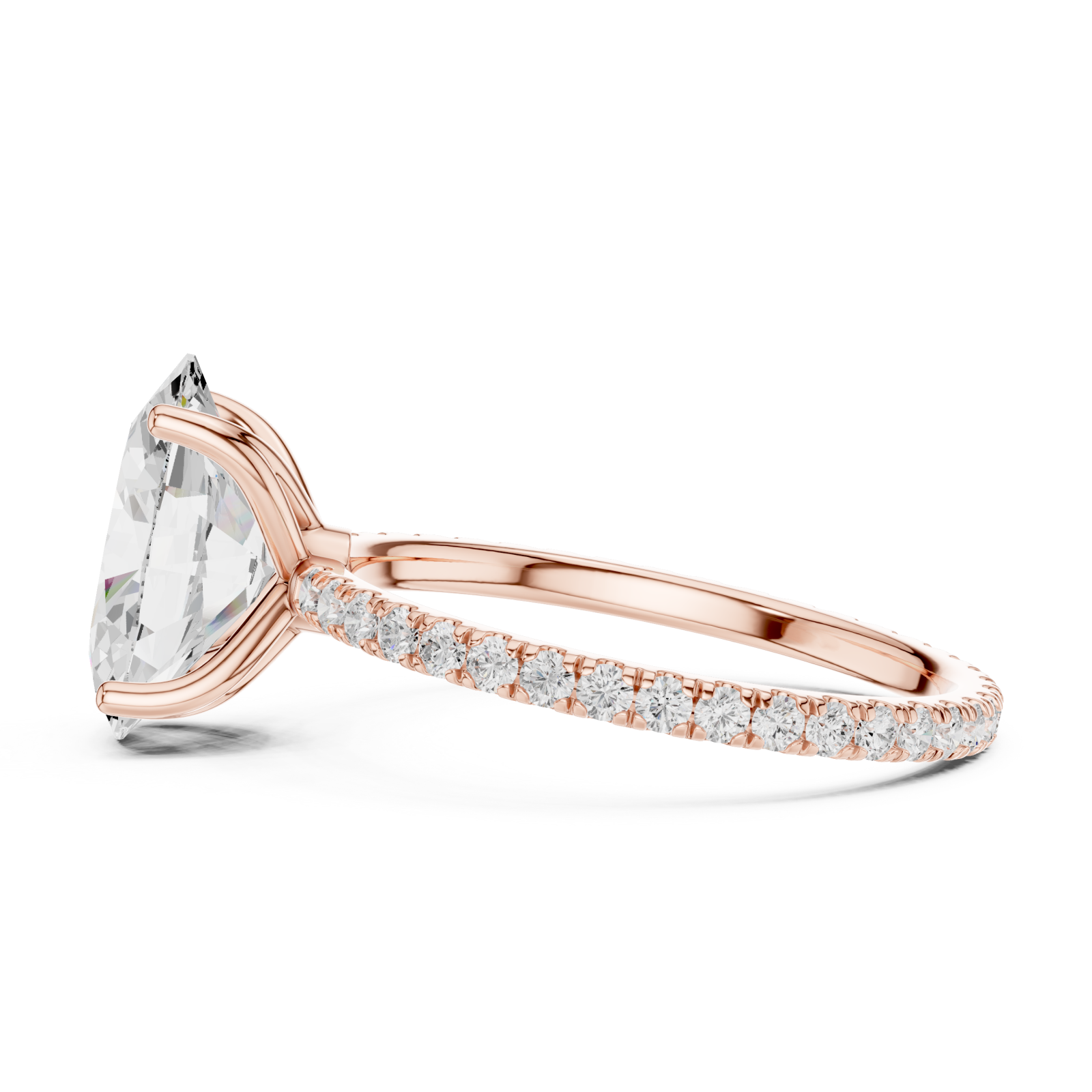  Rose Gold Luminous Infinity Crown Engagement Ring Side View