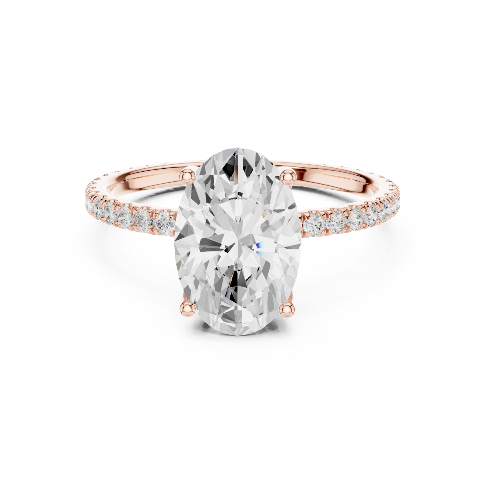  Rose Gold Luminous Infinity Crown Engagement Ring Front View