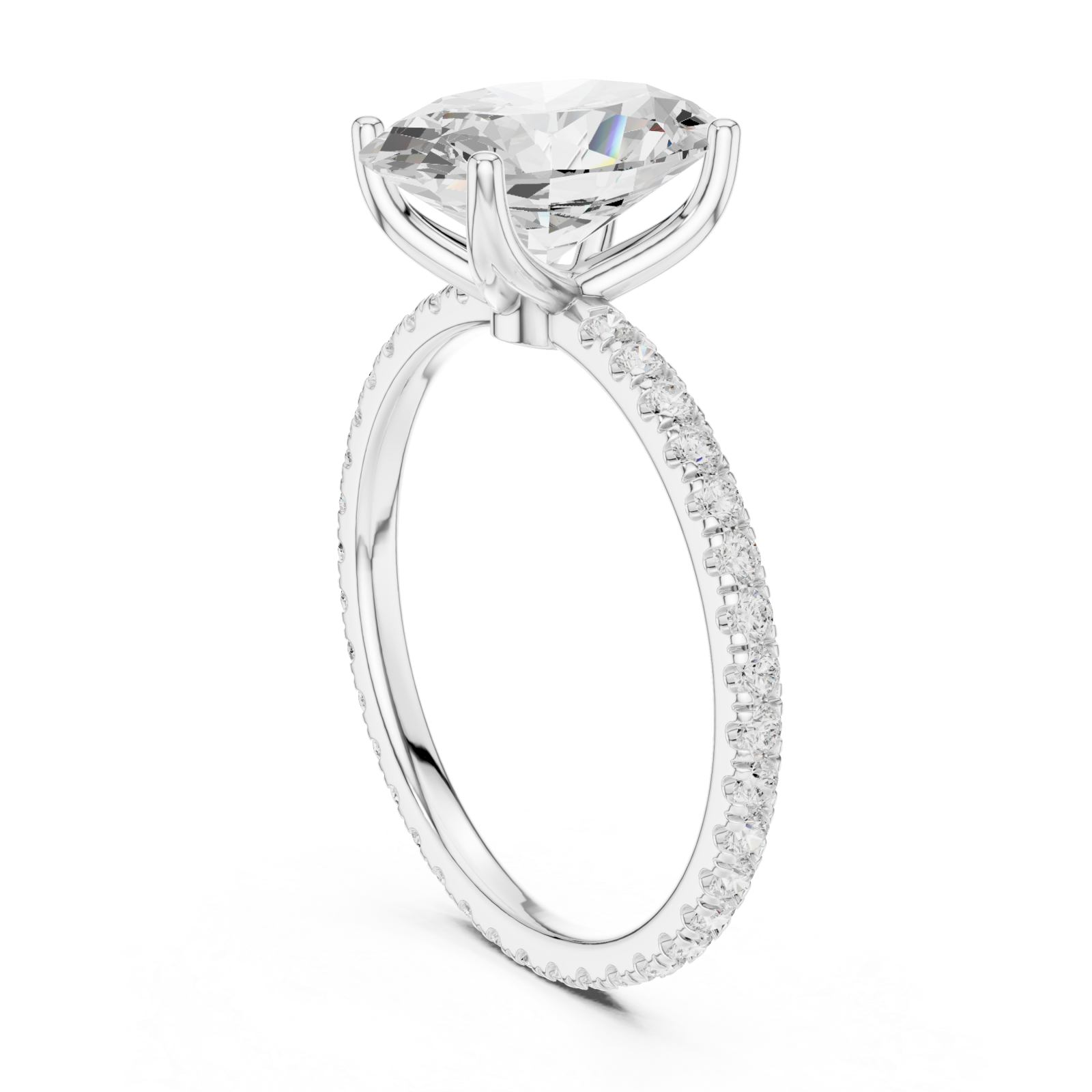  White Gold Luminous Infinity Crown Engagement Ring Left View