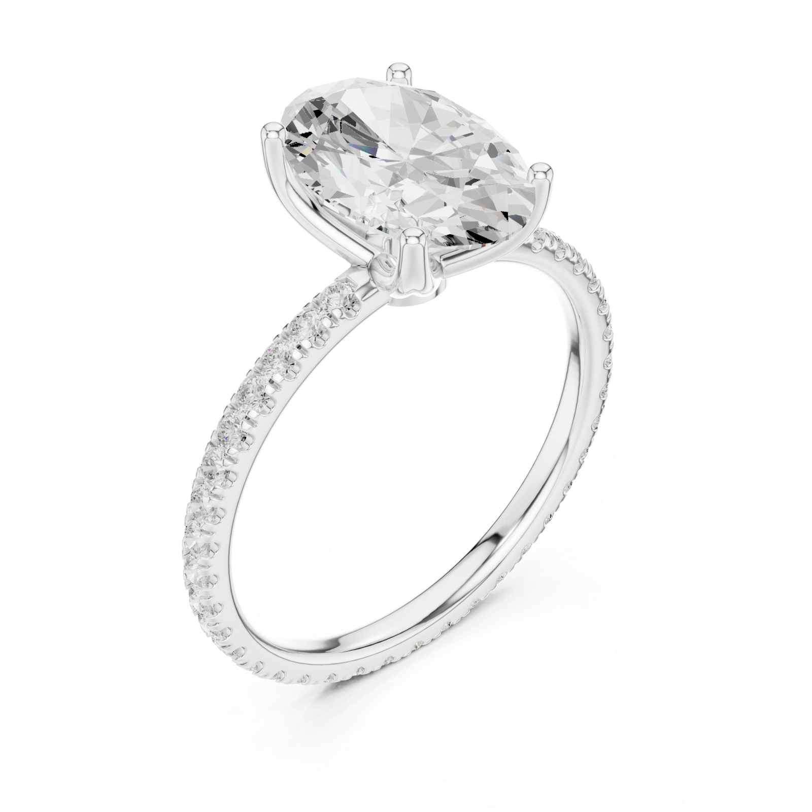  White Gold Luminous Infinity Crown Engagement Ring Right View