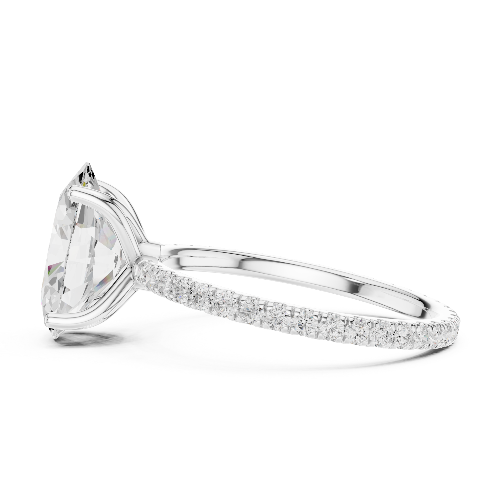  White Gold Luminous Infinity Crown Engagement Ring Side View